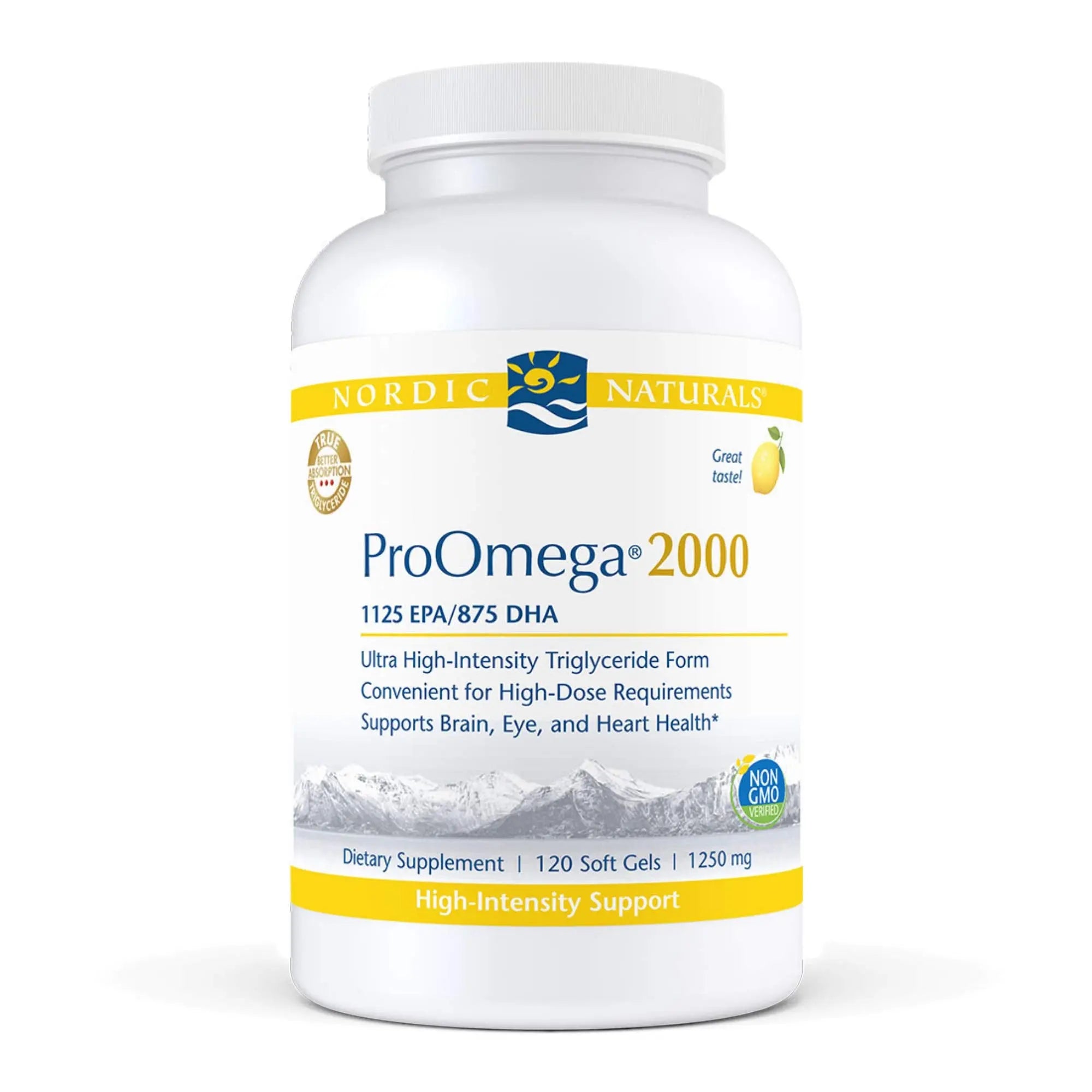 Nordic Naturals ProOmega 2000, Lemon Flavor - 120 Soft Gels - 2150 mg Omega-3 - Ultra High-Potency Fish Oil - EPA & DHA - Promotes Brain, Eye, Heart, & Immune Health - Non-GMO - 60 Servings VINE GLOBAL