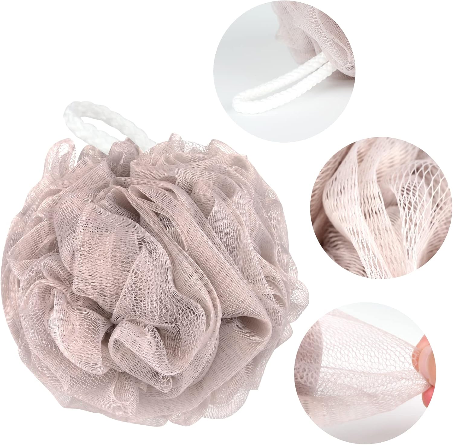 4-Pack Bath Sponges Shower Loofahs Mesh Balls Sponge for Body Wash Bathroom Men Women - VINE GLOBAL