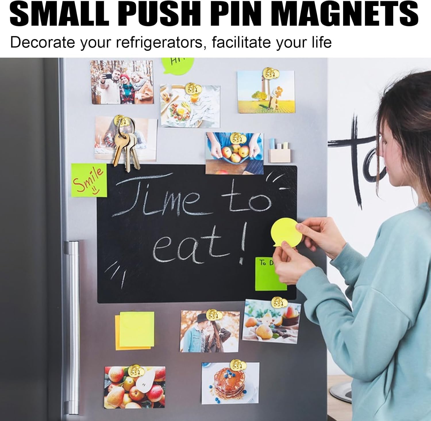 12Pcs Black Fridge Magnets, Small and Strong Magnets for Whiteboard - VINE GLOBAL