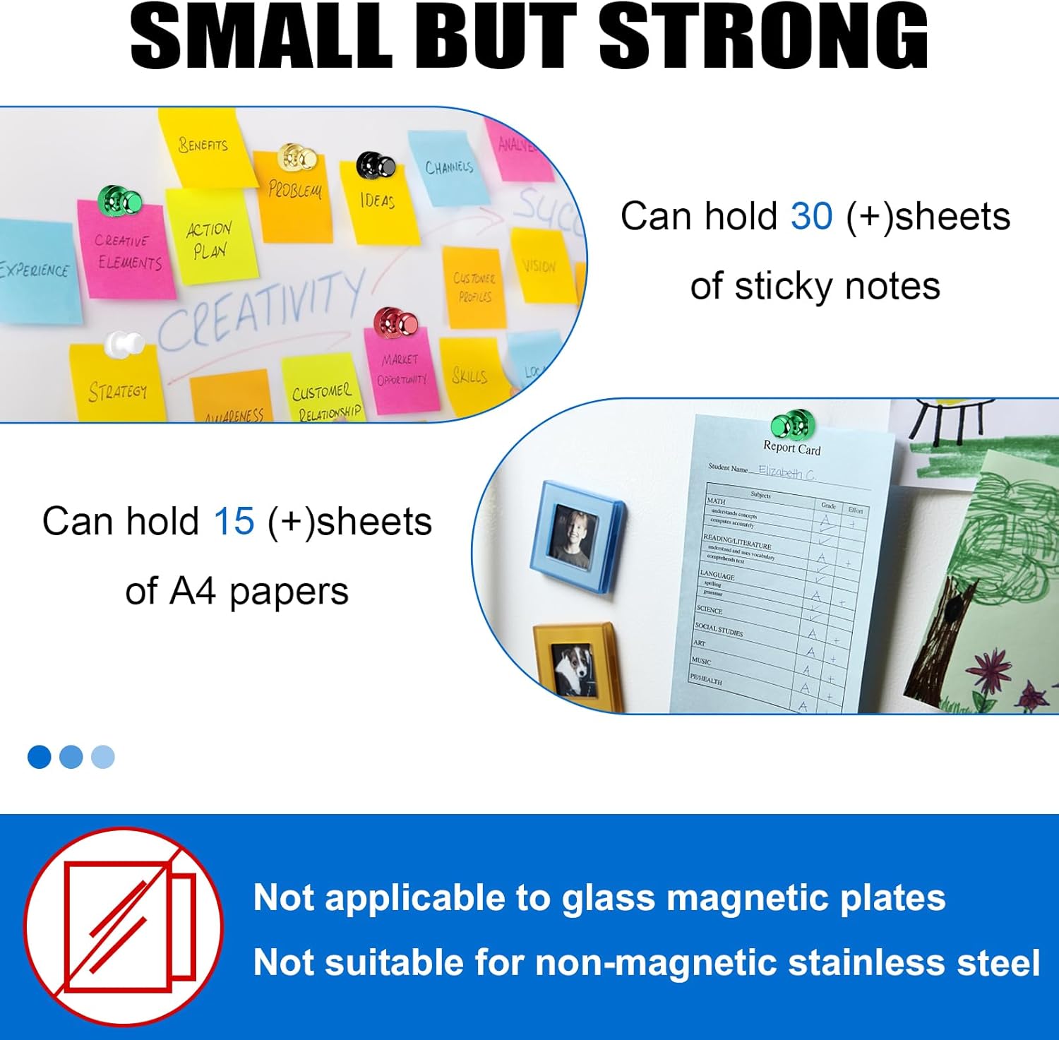 12Pcs Black Fridge Magnets, Small and Strong Magnets for Whiteboard - VINE GLOBAL