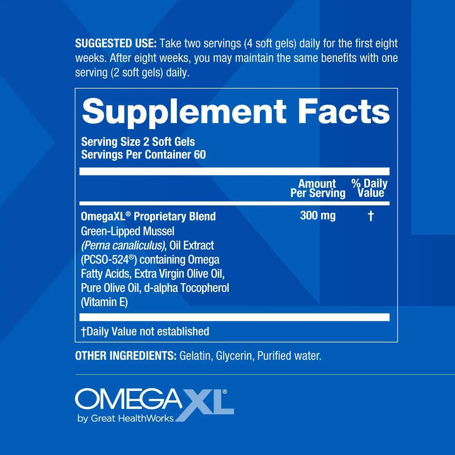 OmegaXL Joint Support Supplement - Natural Muscle Support, Green Lipped Mussel Oil, Soft Gel Pills, Drug-Free, 120 Count VINE GLOBAL