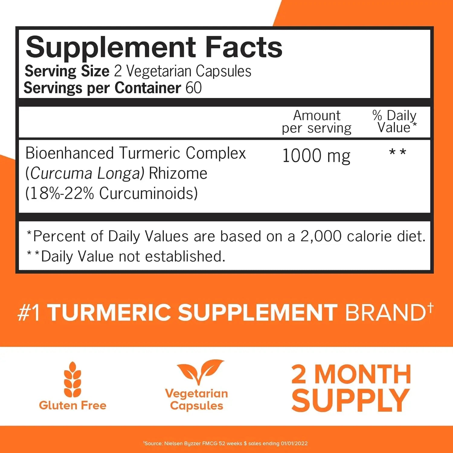 Qunol Turmeric Curcumin Supplement, Turmeric 1000mg With Ultra High Absorption, Joint Support Supplement, Extra Strength Turmeric Capsules, 2 Month Supply, 120 Count (Pack of 1) VINE GLOBAL