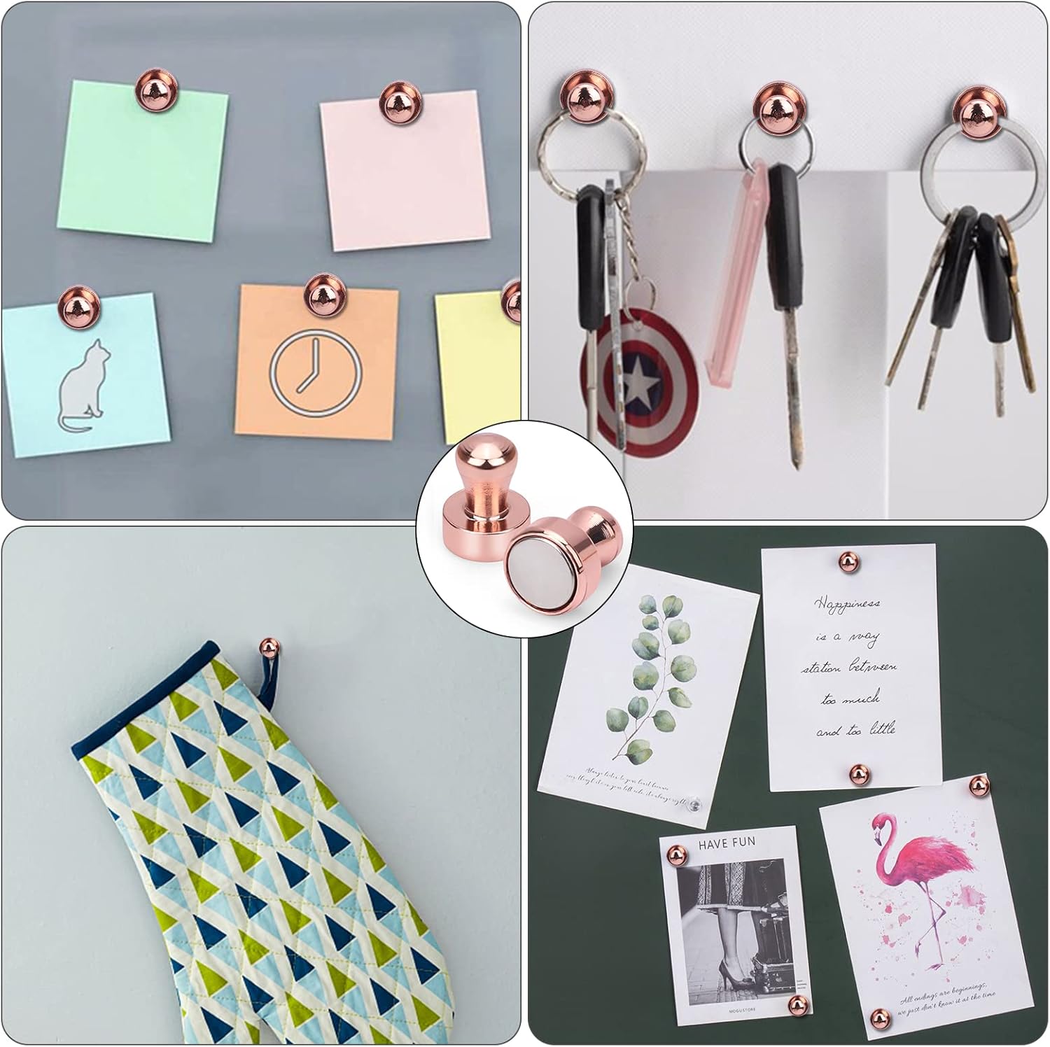 12Pcs Black Fridge Magnets, Small and Strong Magnets for Whiteboard - VINE GLOBAL