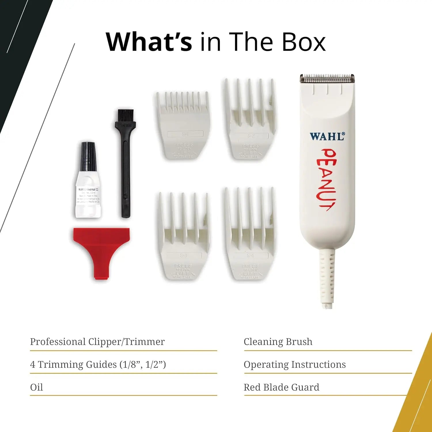 Wahl Professional Peanut Trimmer Corded Lightweight Powerful Rotary Motor Includes 4 Trimming Guides Accessories VINE GLOBAL