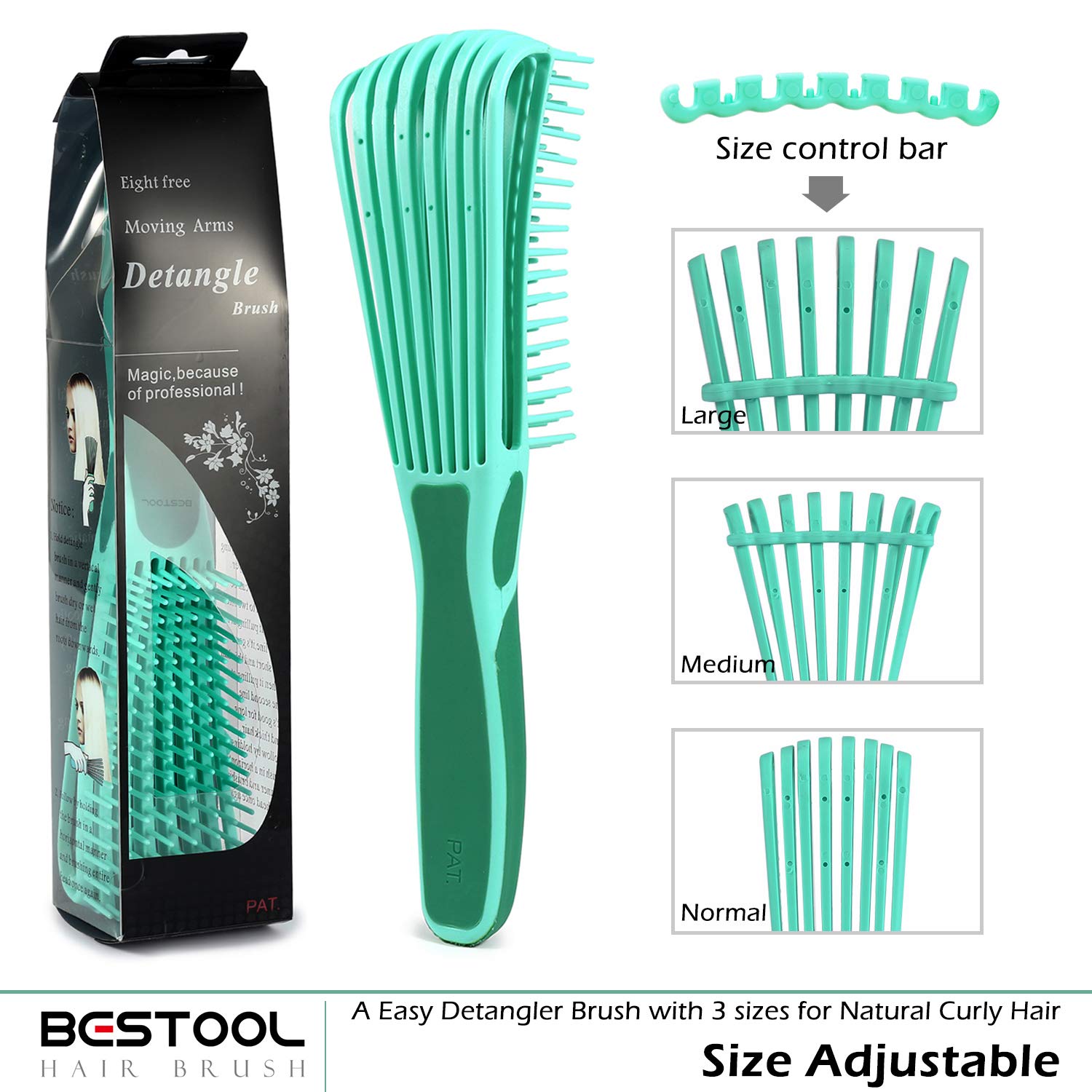 Detangling Brush, Detangler Brush for Natural Black/ Curly Hair Afro 3/4abc Texture, Faster n Easier Detangle Wet or Dry Hair with No Pain (Black) - VINE GLOBAL