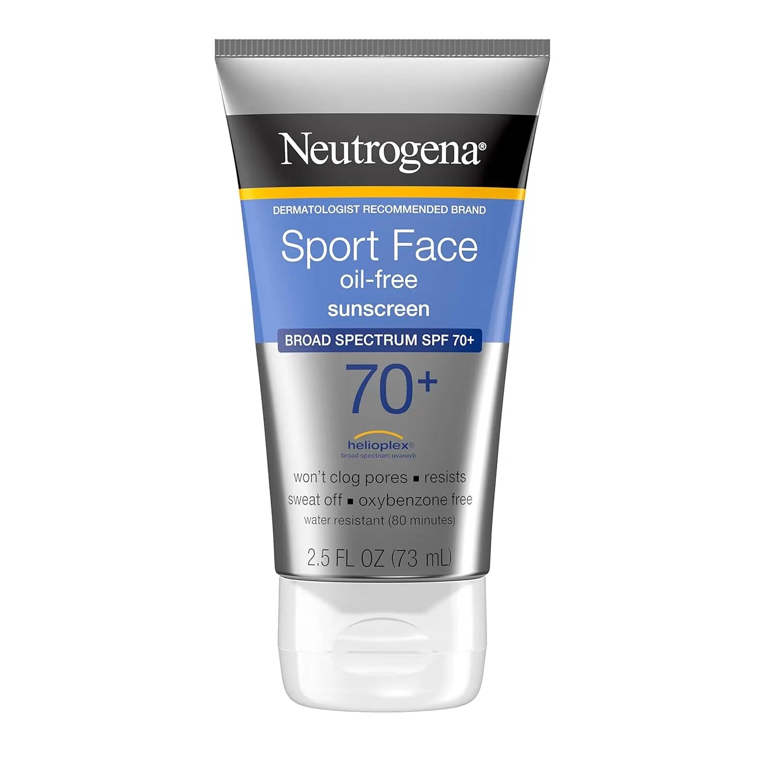 Neutrogena Sport Face Oil-Free Lotion Sunscreen, SPF 70+ Sunblock, 2.5 fl oz Doba