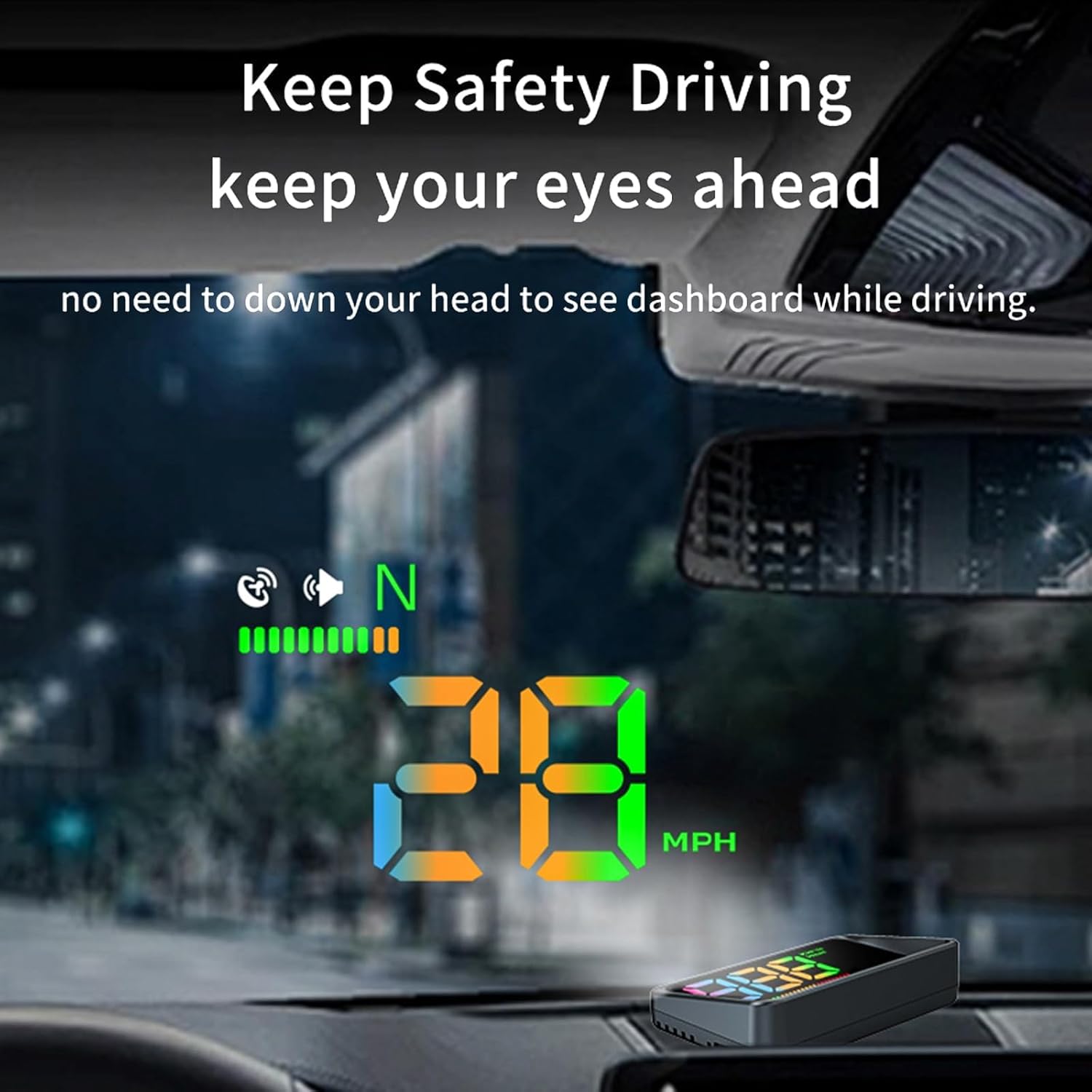 Head Up Display for Car HUD | Automatic Light Sensing | Mile Speed|Speedometer - VINE GLOBAL