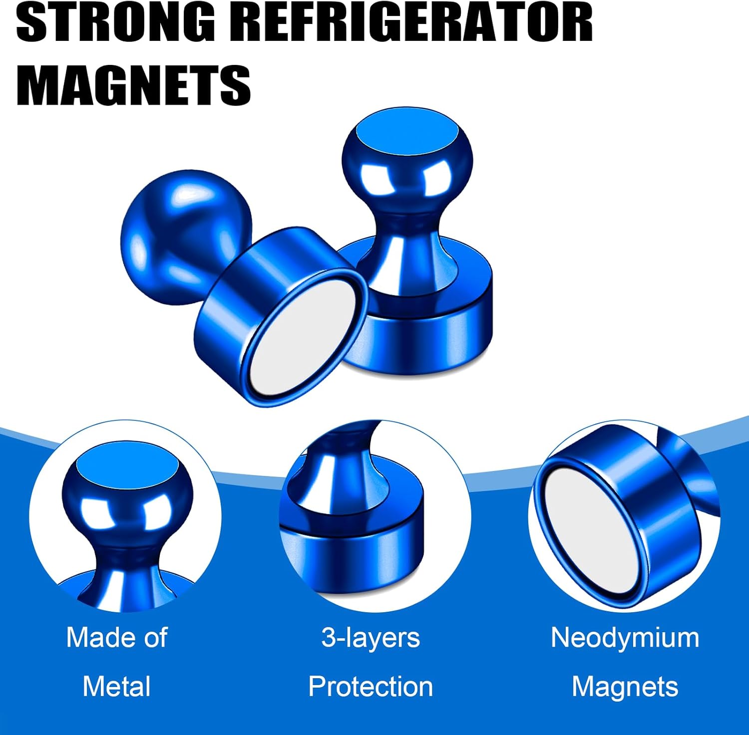 12Pcs Black Fridge Magnets, Small and Strong Magnets for Whiteboard - VINE GLOBAL