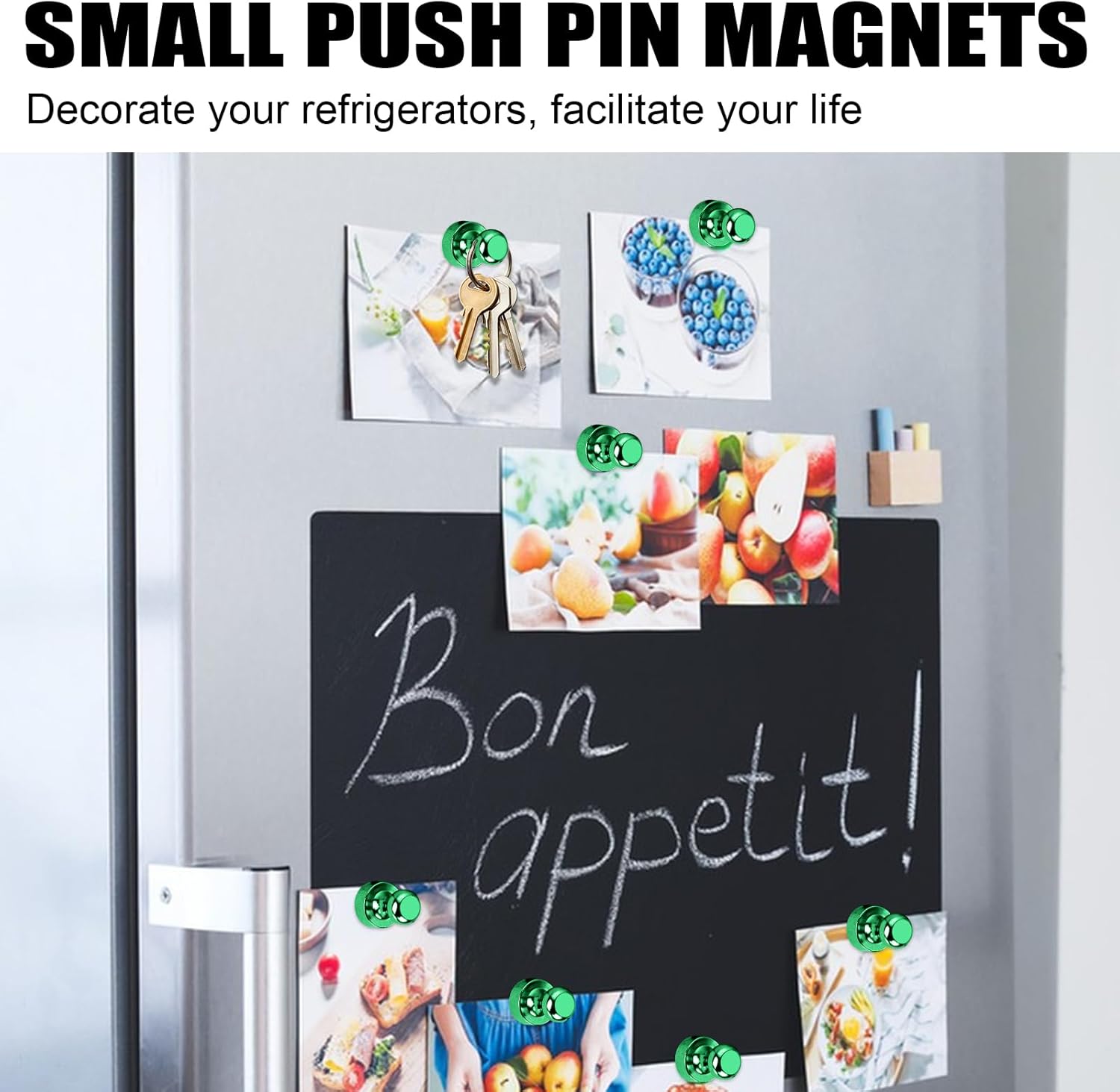 12Pcs Black Fridge Magnets, Small and Strong Magnets for Whiteboard - VINE GLOBAL