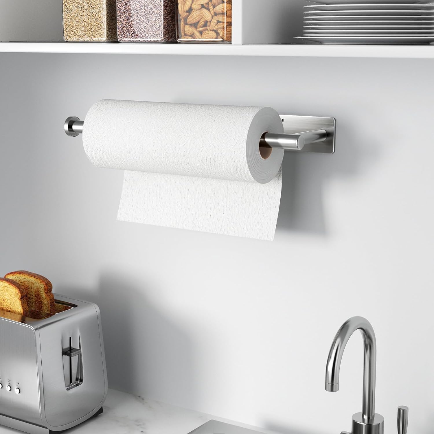 Paper Towel Holder - Self-Adhesive or Drilling VINE GLOBAL