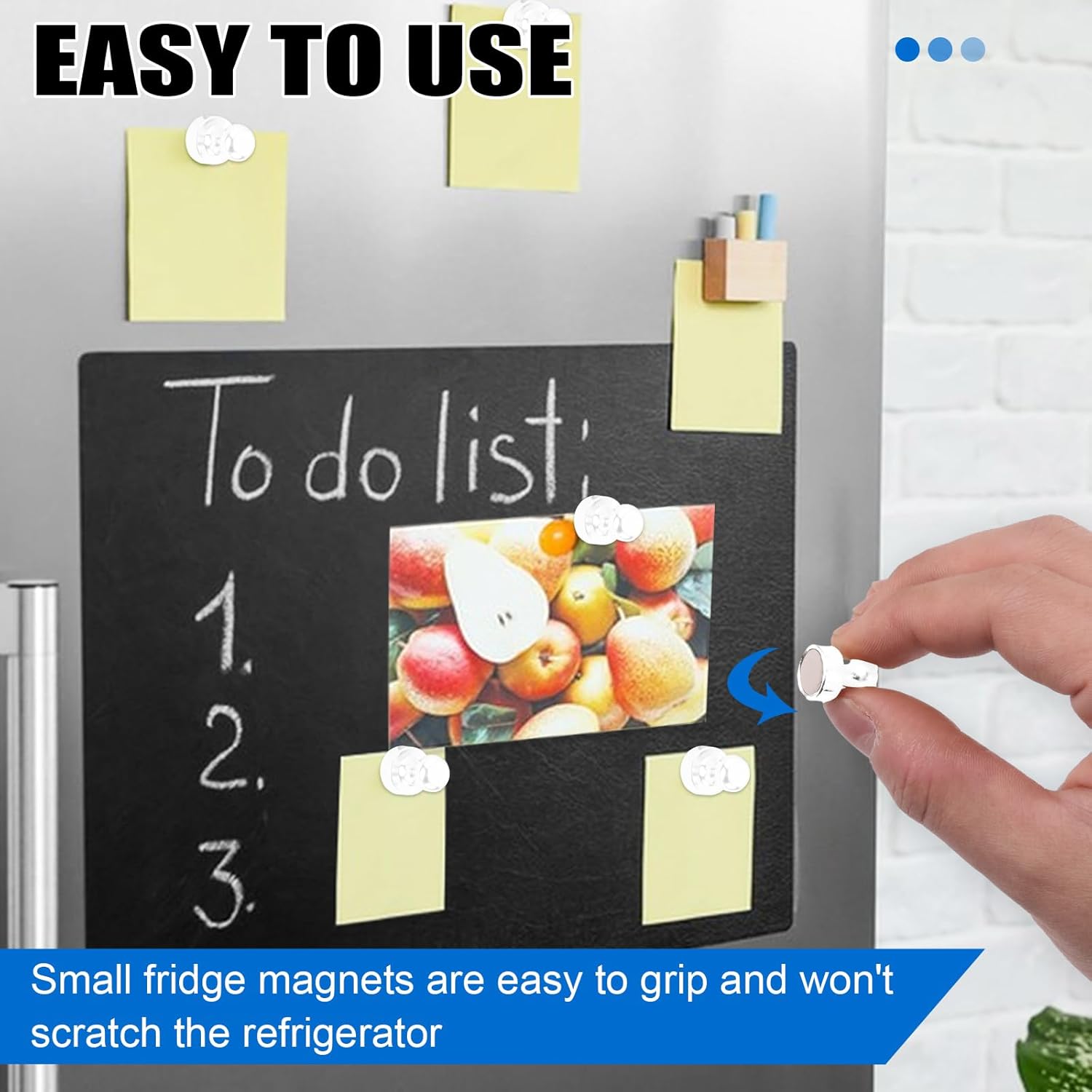 12Pcs Black Fridge Magnets, Small and Strong Magnets for Whiteboard - VINE GLOBAL