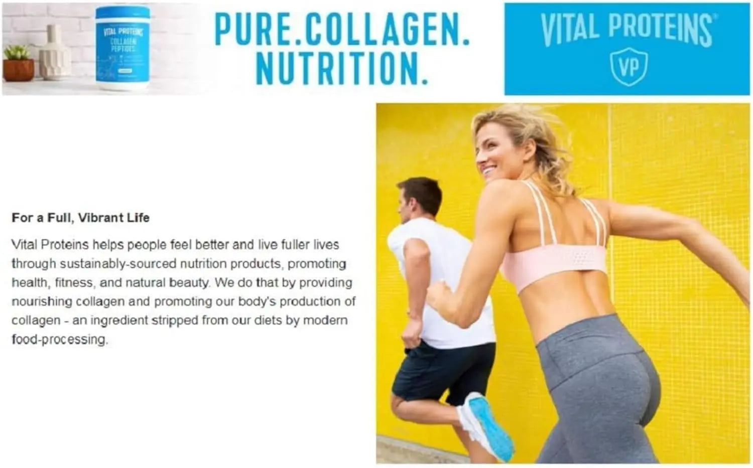 Vital Proteins Natural Whole Nutrition Collagen Peptides - Pasture Raised, Grass Fed, Paleo Friendly, Gluten Free, Single Ingredient - 24 Ounce VINE GLOBAL