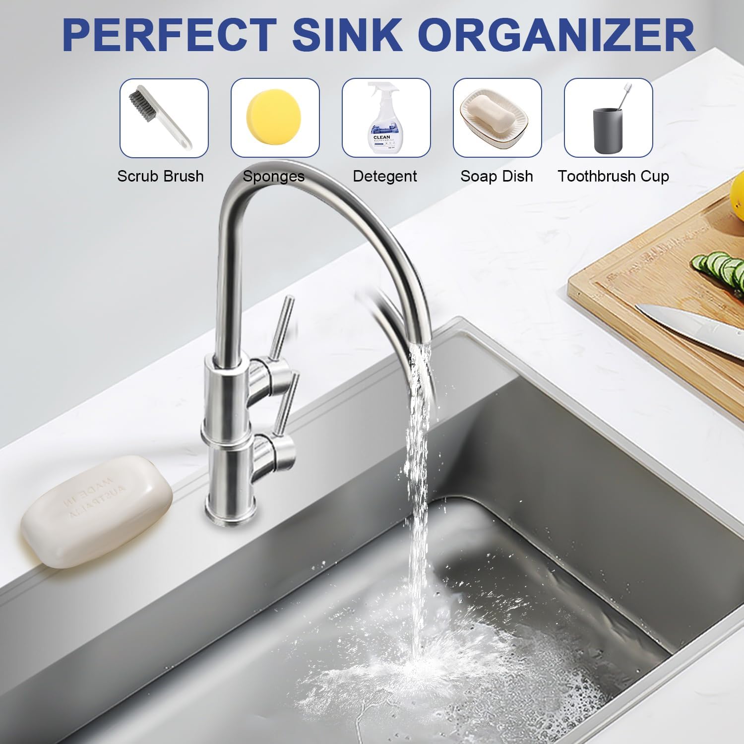 Faucet Mat for Kitchen Sink Splash Guard Silicone Draining Mat - VINE GLOBAL