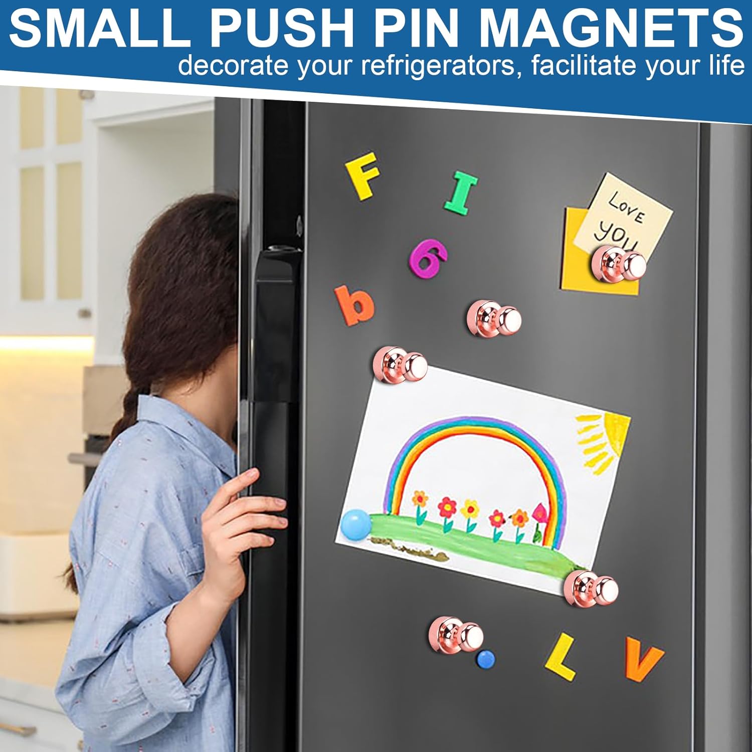 12Pcs Black Fridge Magnets, Small and Strong Magnets for Whiteboard - VINE GLOBAL
