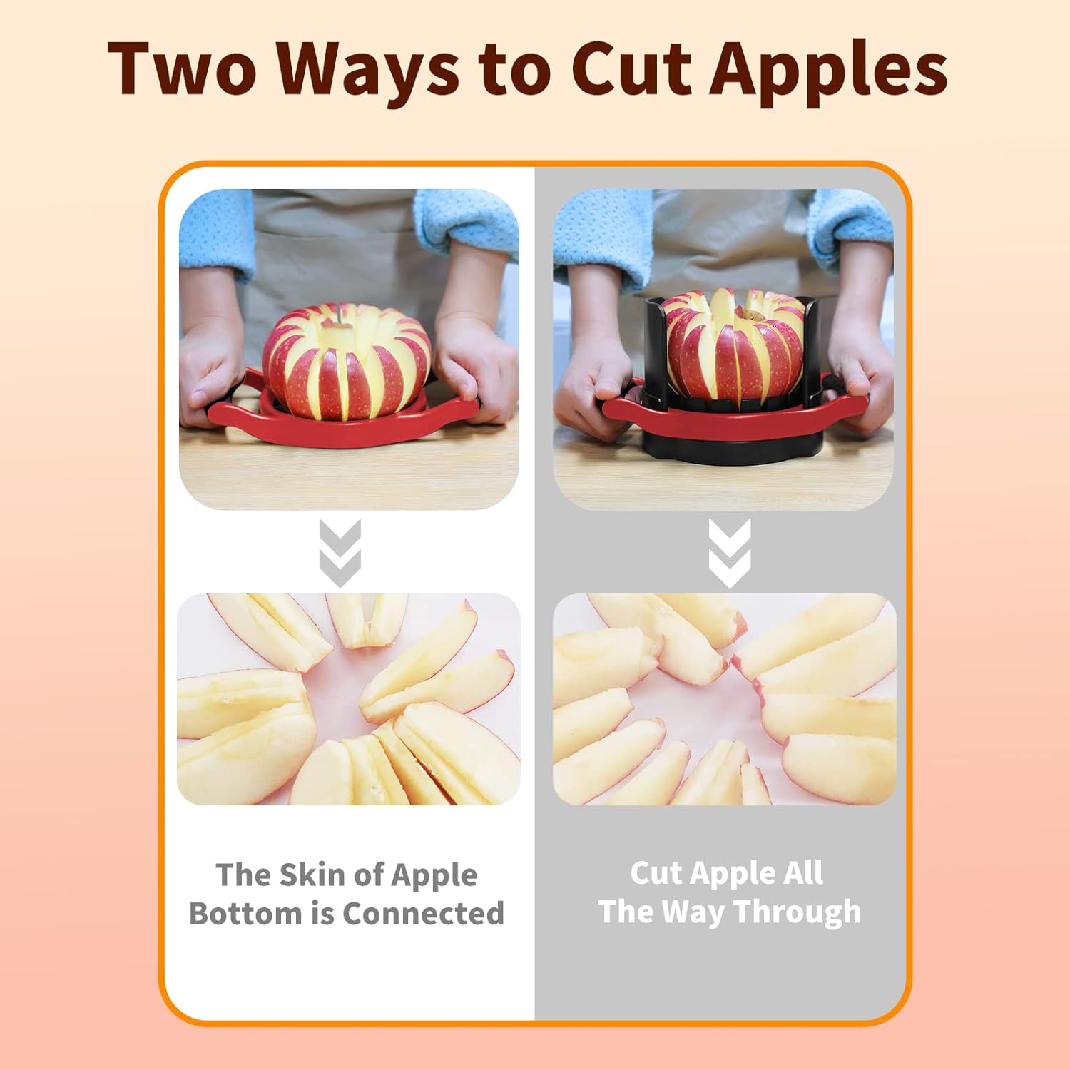 Apple Slicer and Corer,Heavy Duty Apple Cutter with Base, Stainless Steel Ultra-Sharp Blade - VINE GLOBAL