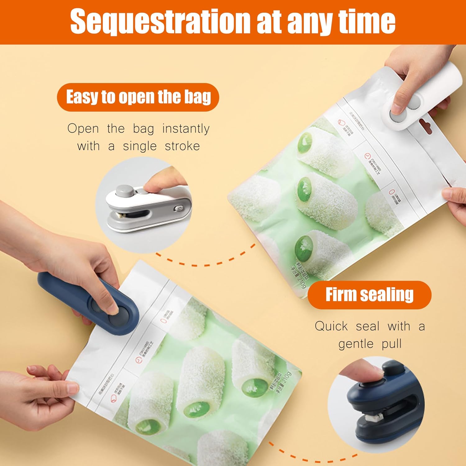 Mini Shred Bag Sealer, 2 in 1 Heat Sealer with Cutter, Portable Resealer Machine - VINE GLOBAL