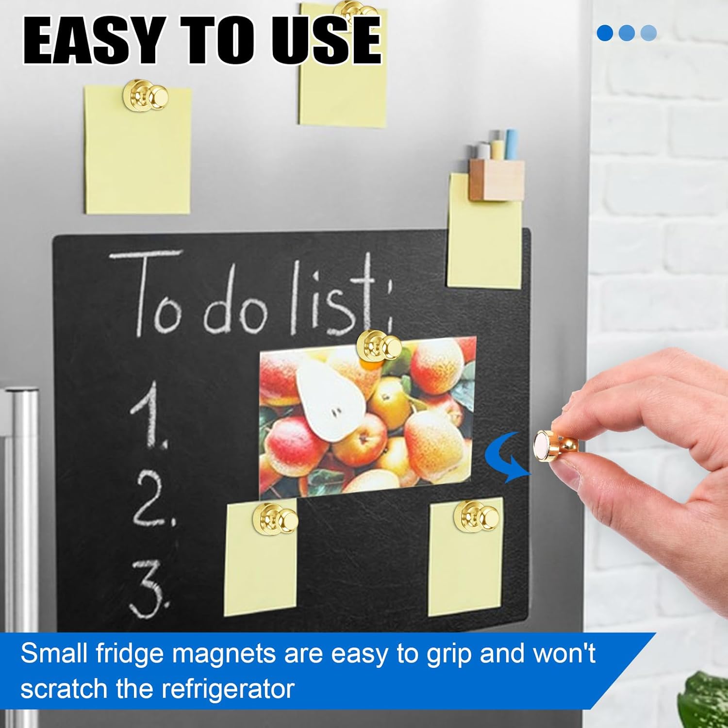 12Pcs Black Fridge Magnets, Small and Strong Magnets for Whiteboard - VINE GLOBAL