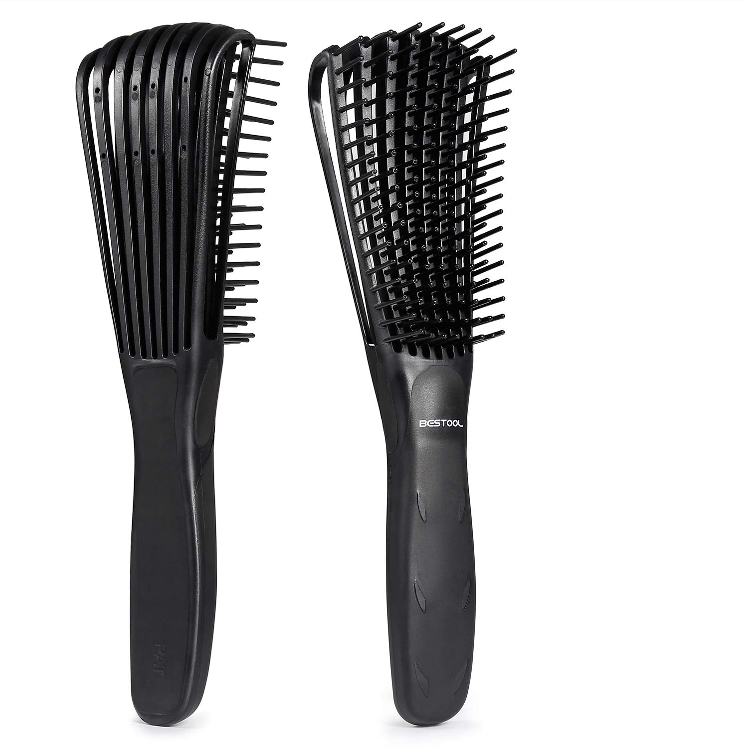 Detangling Brush, Detangler Brush for Natural Black/ Curly Hair Afro 3/4abc Texture, Faster n Easier Detangle Wet or Dry Hair with No Pain (Black) - VINE GLOBAL