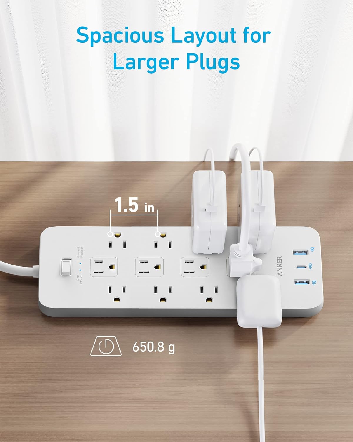 Surge Protector Power Strip (2100J), Anker 12 Outlets with 1 USB C and 2 USB Ports for iPhone - VINE GLOBAL