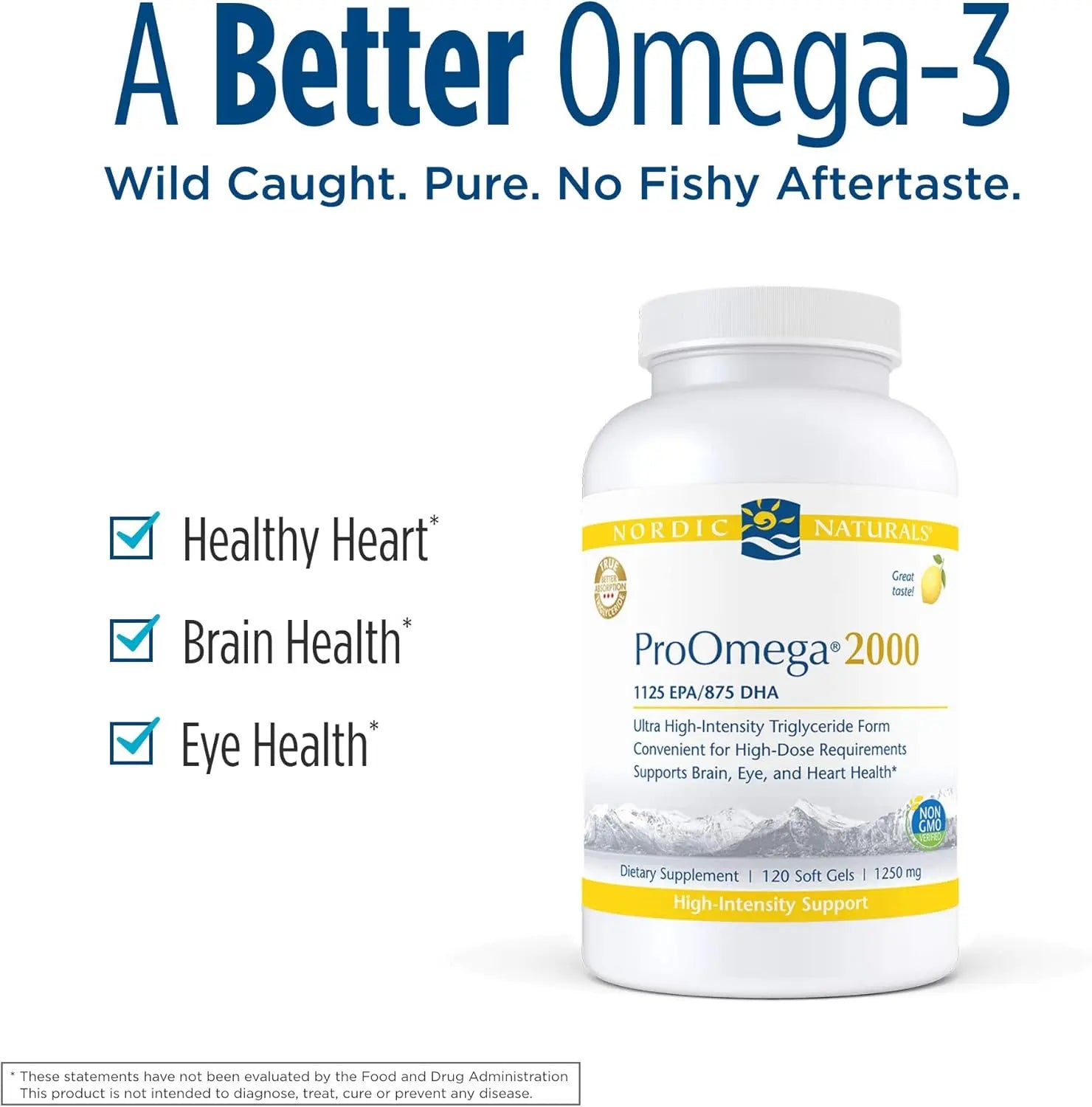 Nordic Naturals ProOmega 2000, Lemon Flavor - 120 Soft Gels - 2150 mg Omega-3 - Ultra High-Potency Fish Oil - EPA & DHA - Promotes Brain, Eye, Heart, & Immune Health - Non-GMO - 60 Servings VINE GLOBAL