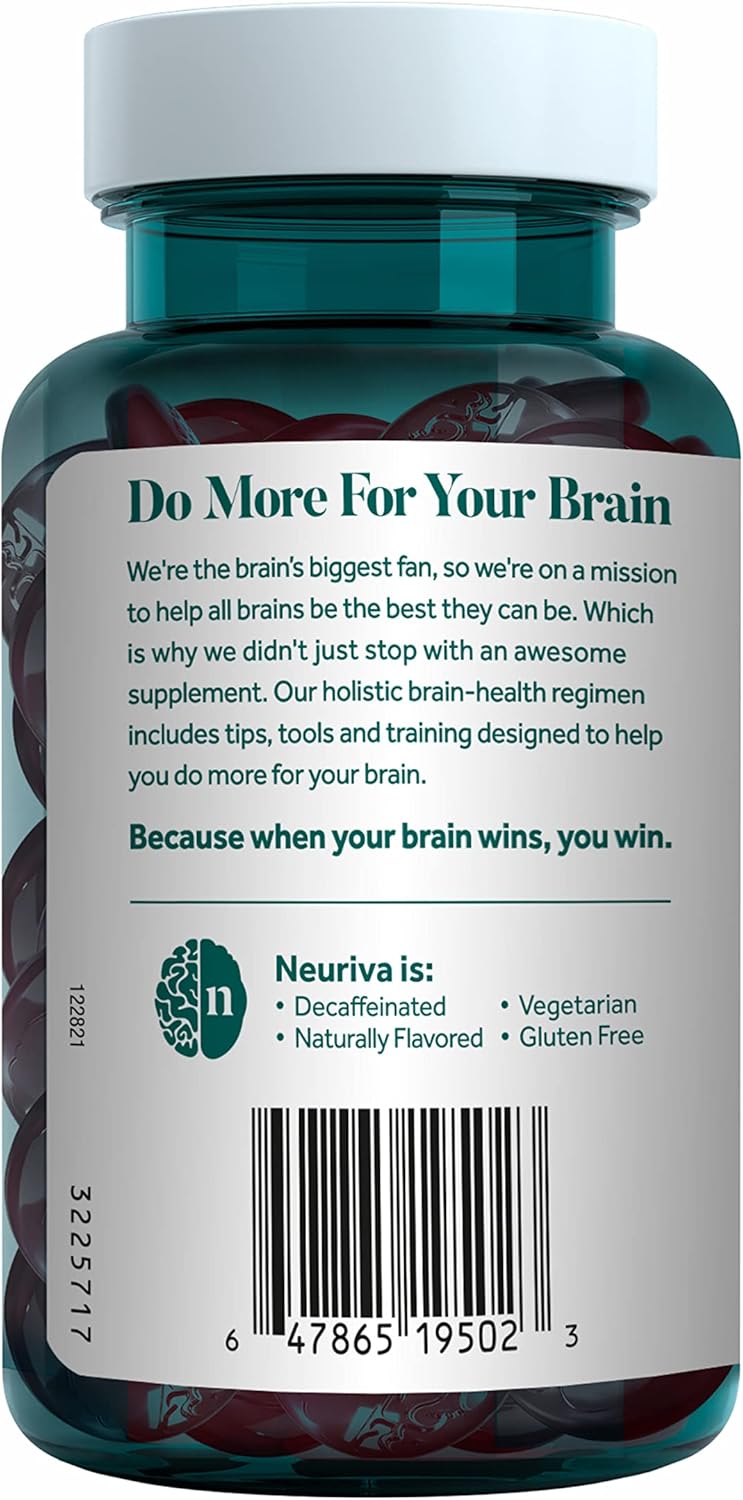 NEURIVA Plus Brain Supplement for Memory,Focus & Concentration+Cognitive Function with Vitamins B6 & B12 Gummies - VINE GLOBAL