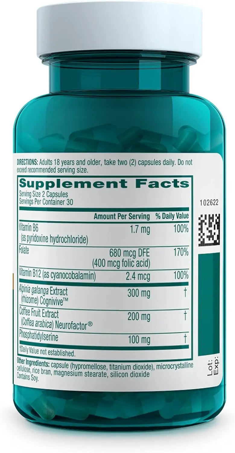 NEURIVA Ultra Decaffeinated Clinically Tested Nootropic Brain Supplement for Mental Alertness, Memory, Focus & Concentration, Cognivive, Neurofactor, Phosphatidylserine, Vitamins B6 B12, 60 Capsules VINE GLOBAL