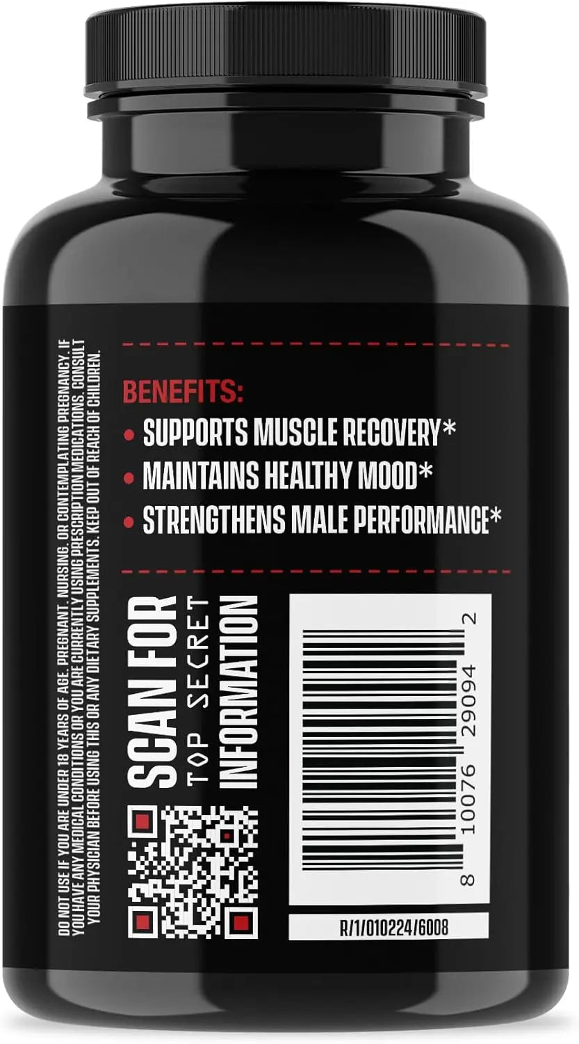 Jocko Fuel Test Booster for Men - Natural Endurance, Stamina, & Strength Booster - Muscle Builder for Men & Nitric Oxide Support with Ginger Root, Shilijat, & Tongkat Ali, 120ct (30 Servings) VINE GLOBAL