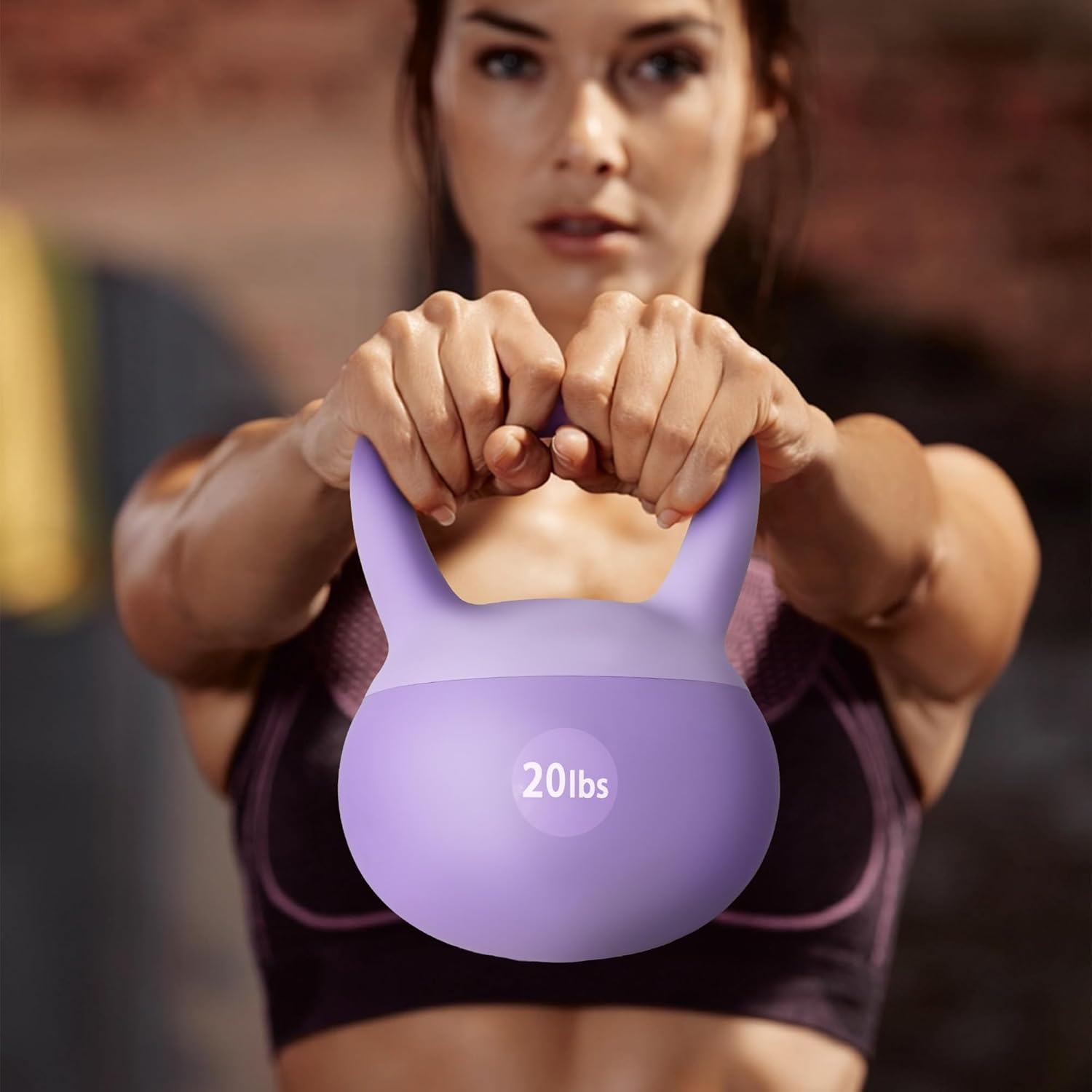 SogesPower Soft Kettlebells,Iron Sand Filled Weights Strength Training Kettlebells,Shock-Proof Weights and Wide-Grip Handle,Fitness Home Gym Soft Kettlebells for Women Men Children, Purple VINE GLOBAL