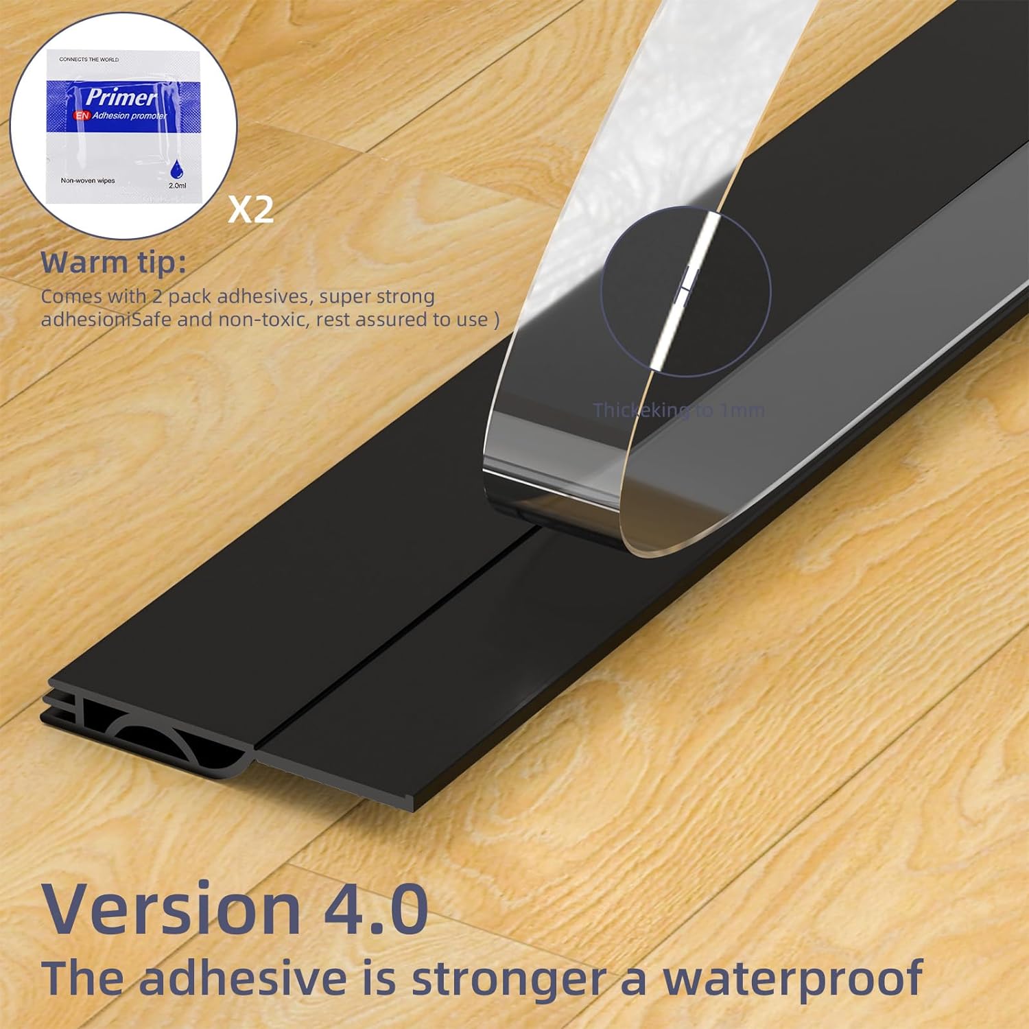 Door Draft Stopper, Door Sweep for Bottom of Door, Weather Stripping Door Seal, Under Door Gap Filler, Under Door Draft Blocker Soundproof/Insulator, Door stoppers (Black, 39‘’) - VINE GLOBAL