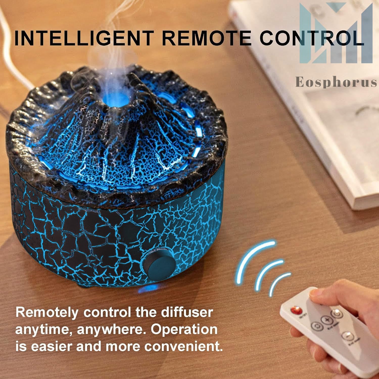 Volcano Diffuser for Essential Oils Aromatherapy,Humidifier Aroma Lamp with Multiple Modes, Remote, Timer - VINE GLOBAL