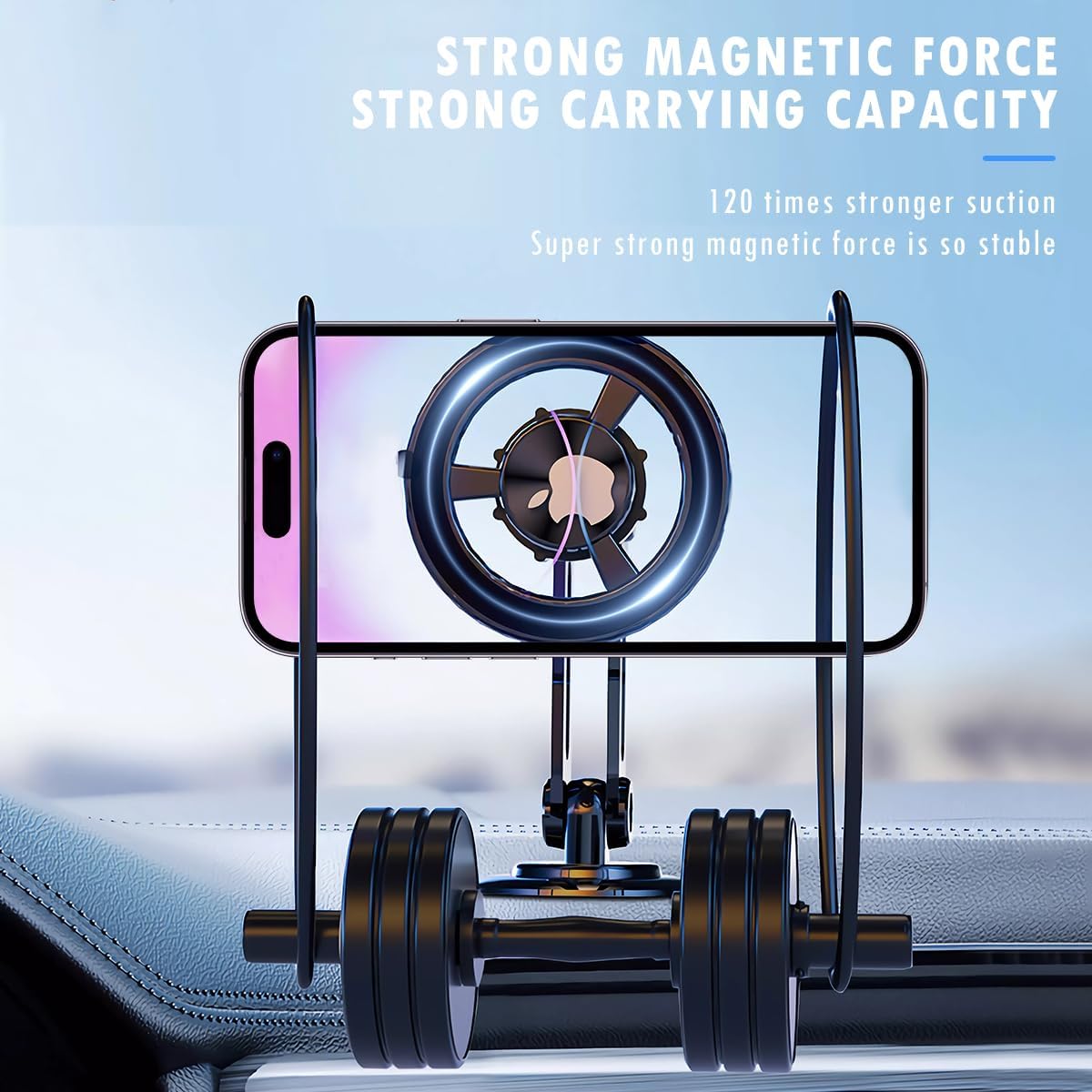 Universal 360° Magnetic Car Phone Holder| Alloy Folding Magnetic Cellphone Holder for All Smartphone - VINE GLOBAL