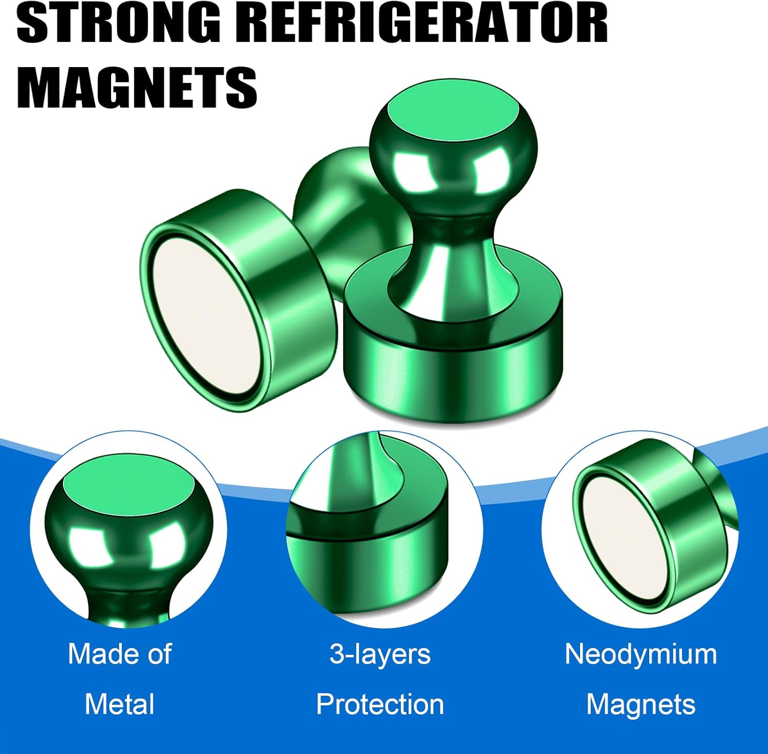 12Pcs Black Fridge Magnets, Small and Strong Magnets for Whiteboard - VINE GLOBAL