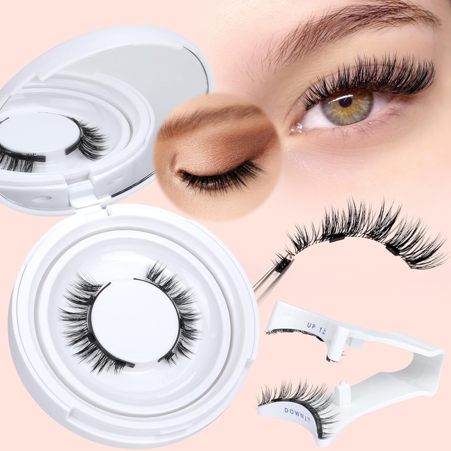 Magnetic Lashes with Applicator No Glue Magnetic False Eyelashes Kit  Wispy Reusable Eyelashes - VINE GLOBAL