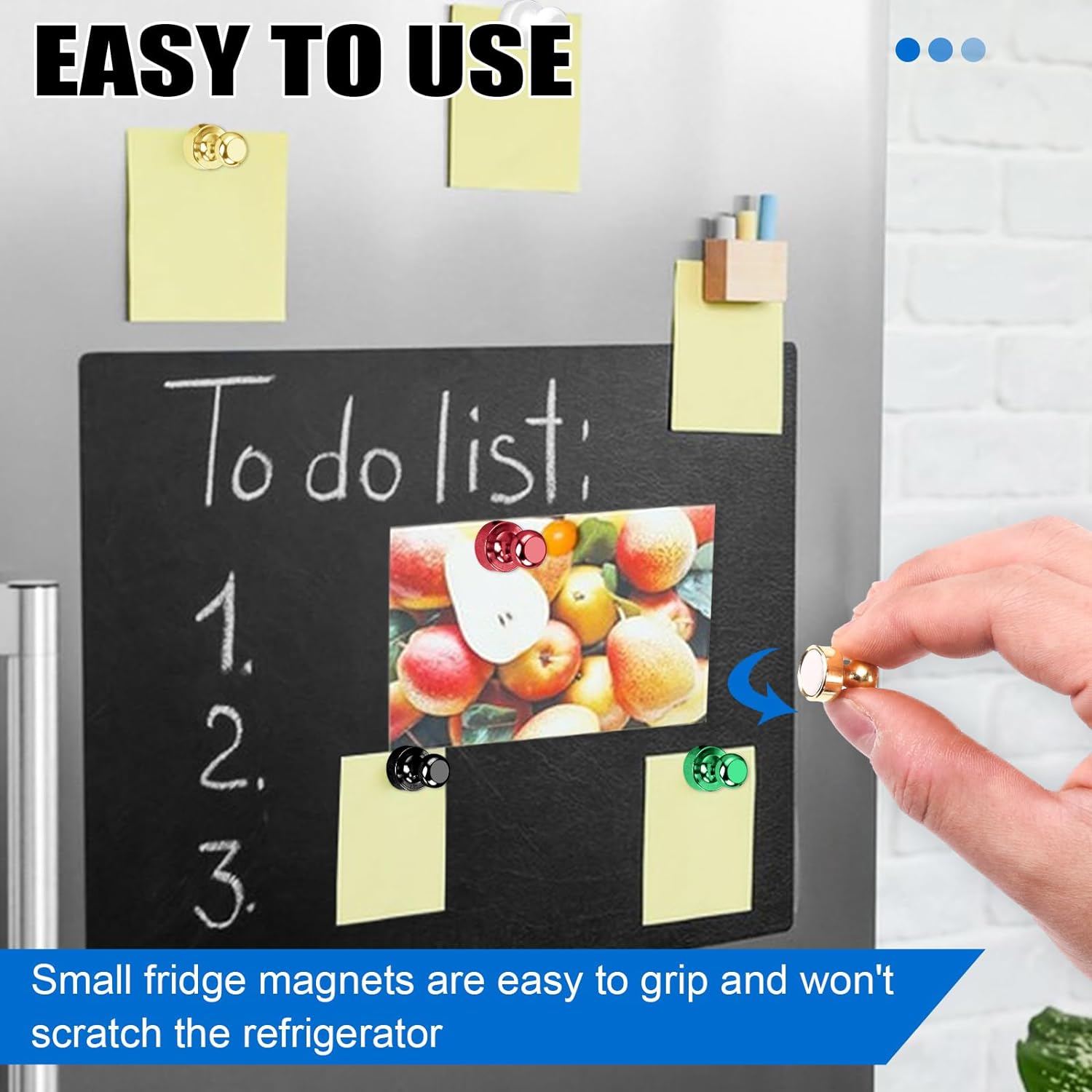 12Pcs Black Fridge Magnets, Small and Strong Magnets for Whiteboard - VINE GLOBAL