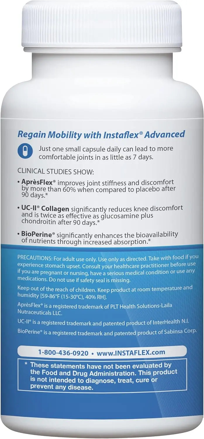 Instaflex Advanced Joint Support Nutritional Supplement Capsule with Doctor Formulated Joint Relief Supplement, Featuring UC-II Collagen & 5 Other Joint Discomfort Fighting Ingredients, 60 Ct VINE GLOBAL