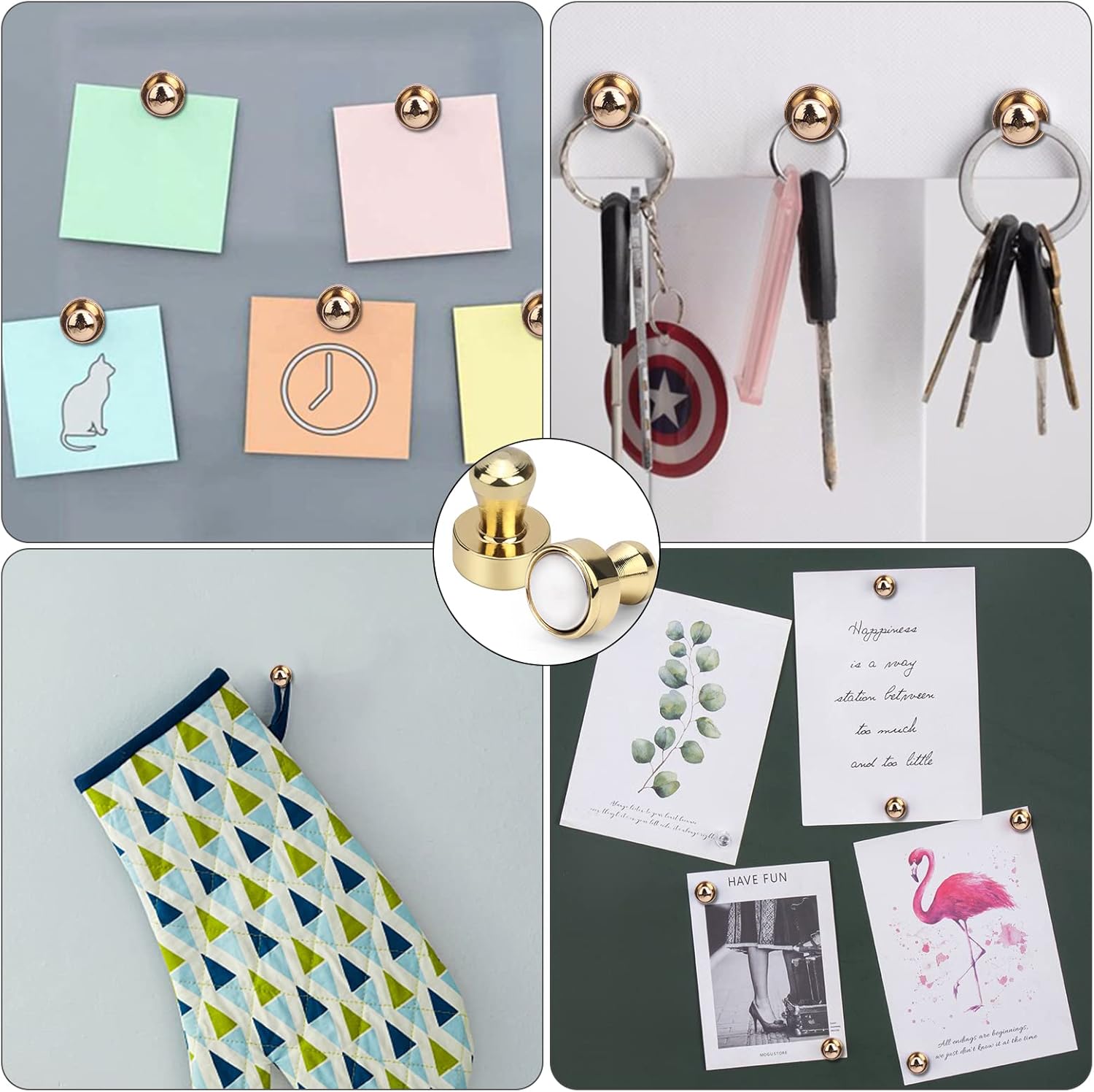 12Pcs Black Fridge Magnets, Small and Strong Magnets for Whiteboard - VINE GLOBAL