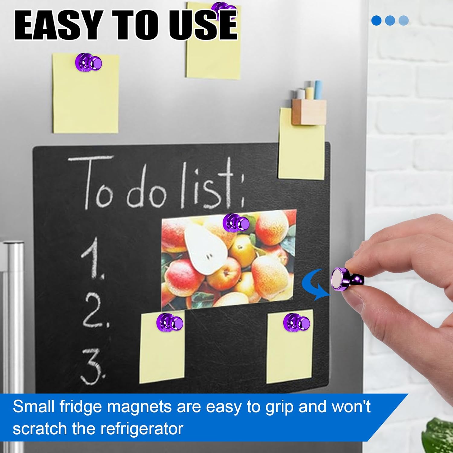 12Pcs Black Fridge Magnets, Small and Strong Magnets for Whiteboard - VINE GLOBAL