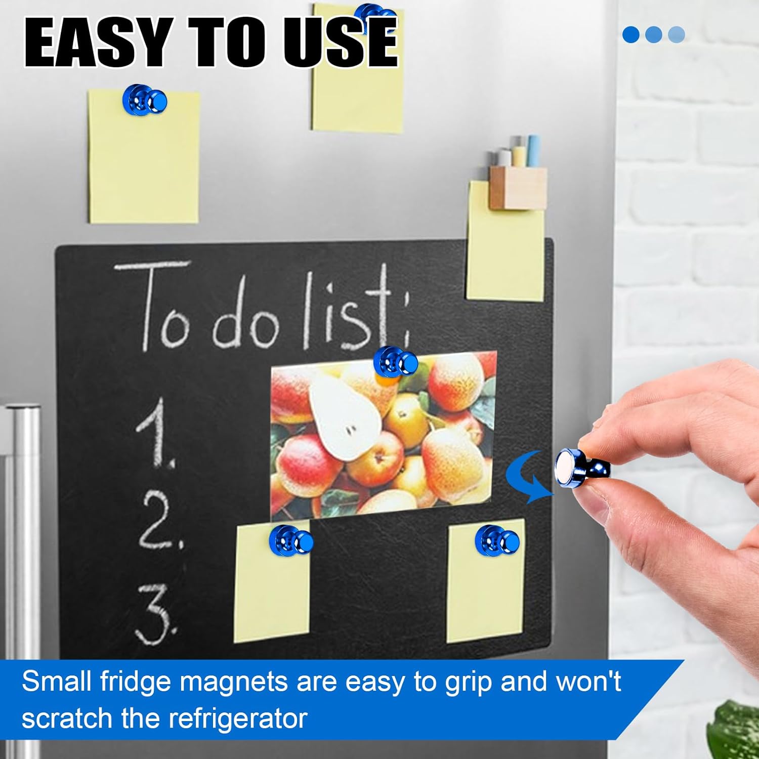 12Pcs Black Fridge Magnets, Small and Strong Magnets for Whiteboard - VINE GLOBAL