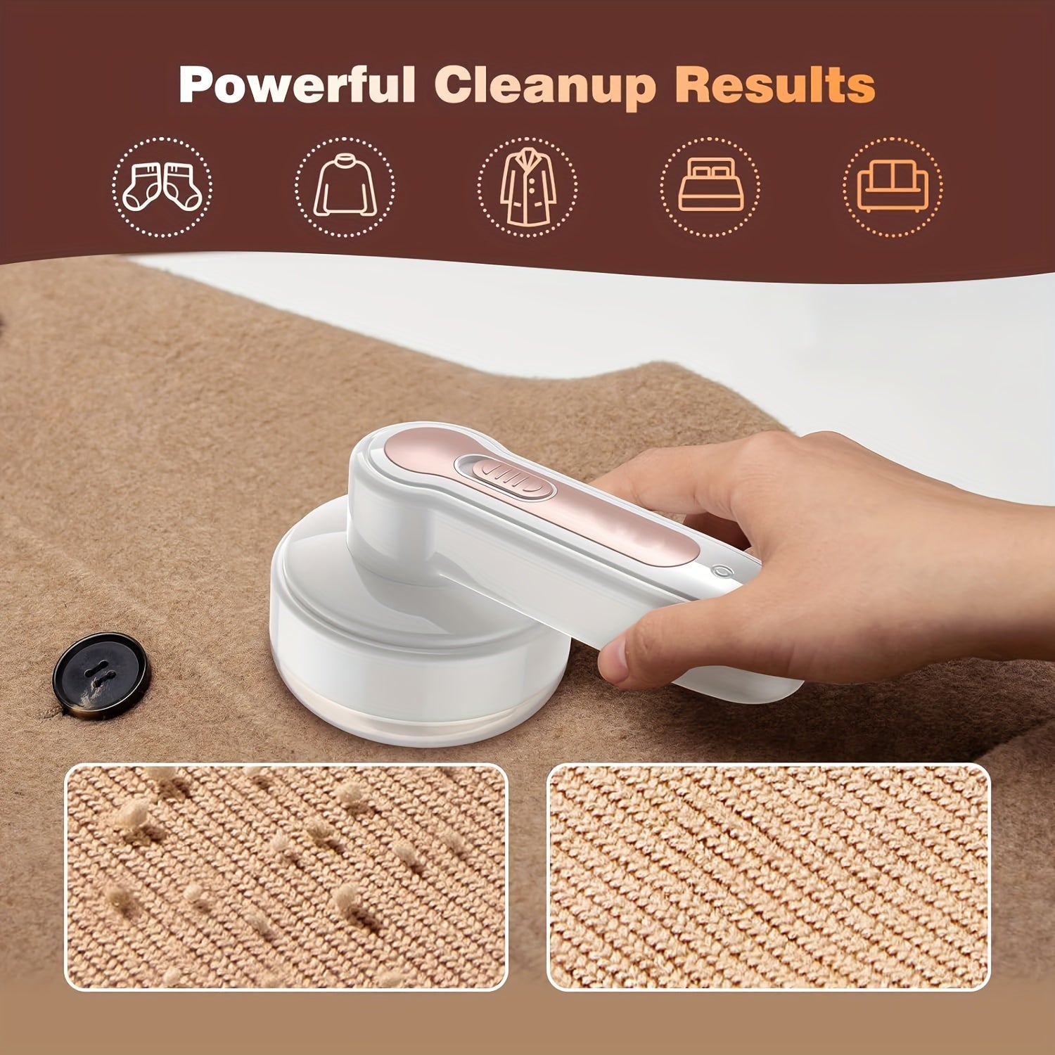 USB Rechargeable Fabric Shaver & Lint Remover – Portable Power Tool for Clothes, Bedding, Furniture, & Carpets - VINE GLOBAL