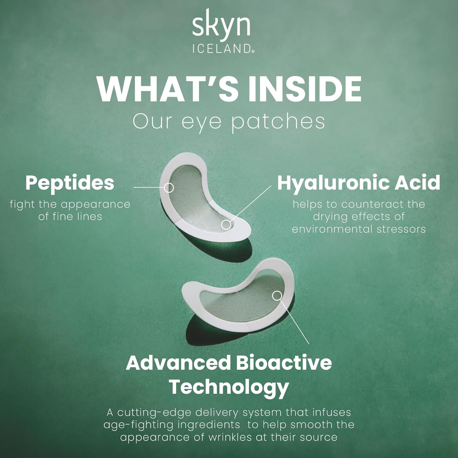 Dissolving Microneedle Eye Patches with Hyaluronic Acid & Peptides: to Hydrate, Firm and Smooth Fine Lines, 1 Pair (0.0460G / 0.0016 Oz)