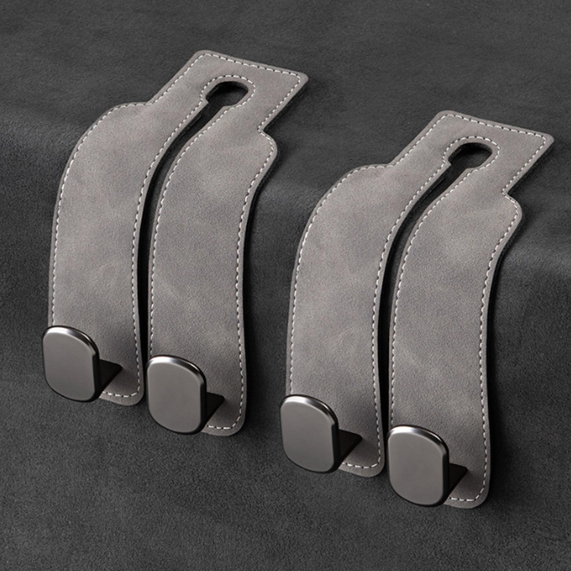 Amelity Car Hooks for Headrest, Car Seat Back Storage Hook for Headrest, Headrest Hooks for Purses and Bags, Car Hooks Leather (Black-2 Pack) - VINE GLOBAL