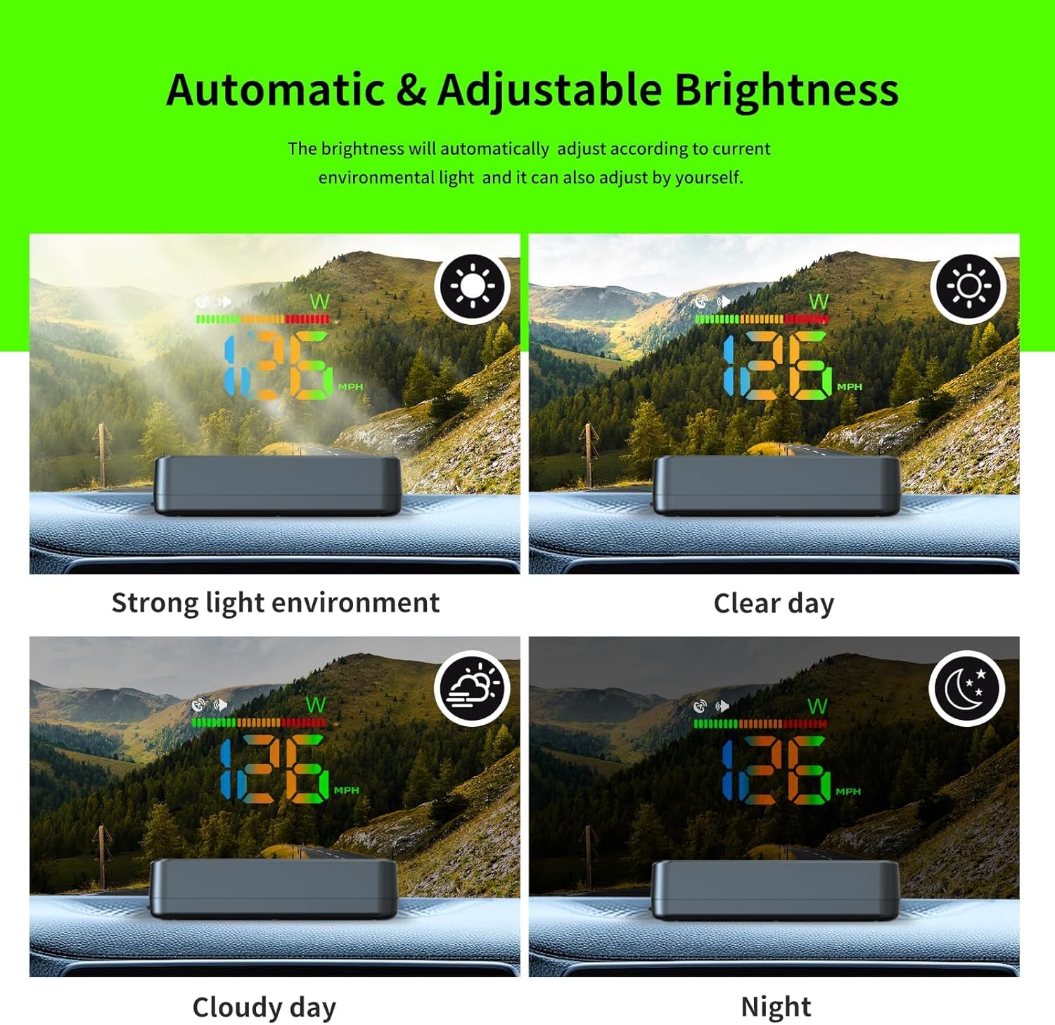 Head Up Display for Car HUD | Automatic Light Sensing | Mile Speed|Speedometer - VINE GLOBAL