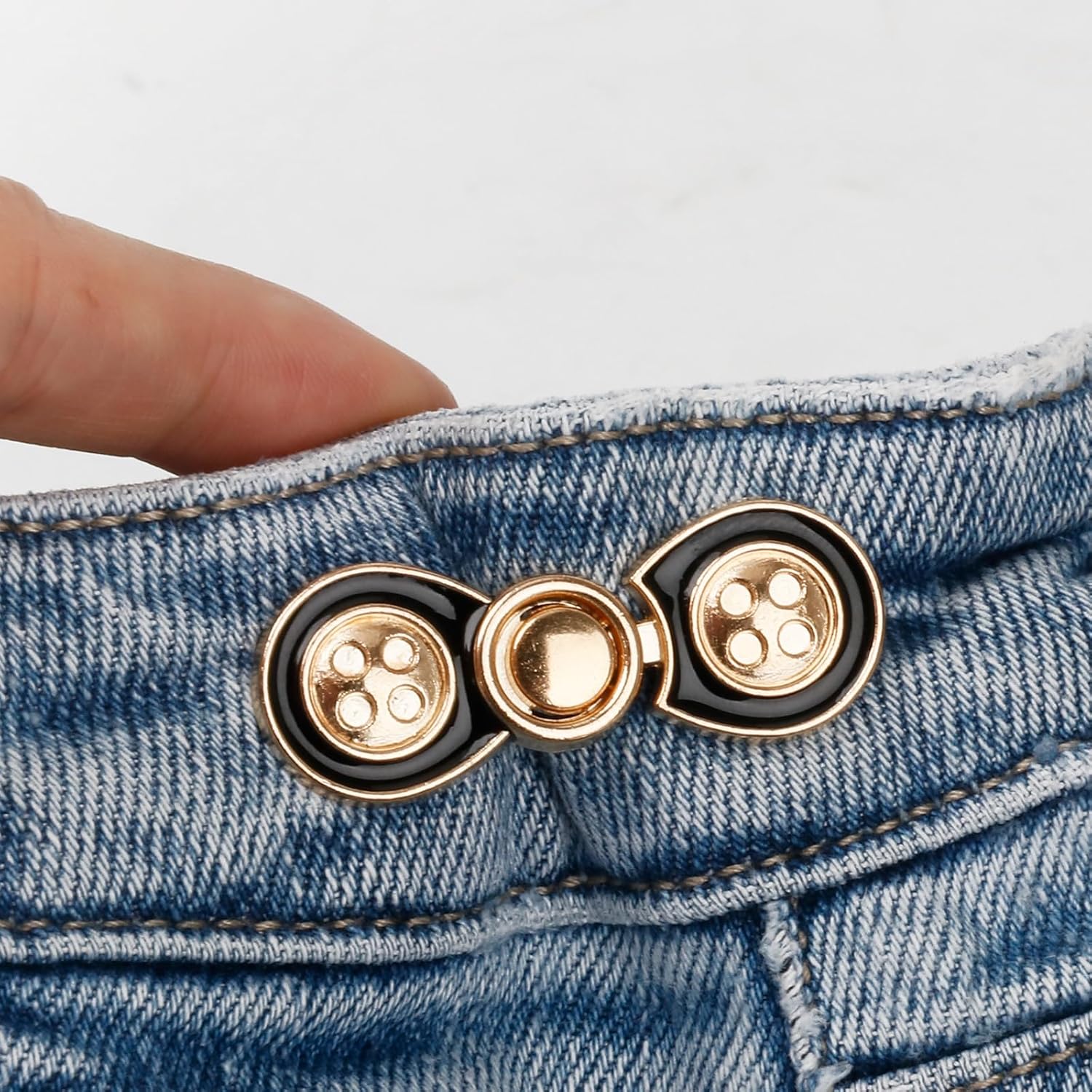 Pant Waist Tightener, Detachable Jean Buttons for Loose Jeans, Adjustable Jean Buttons Pins, 4 Sets - VINE GLOBAL