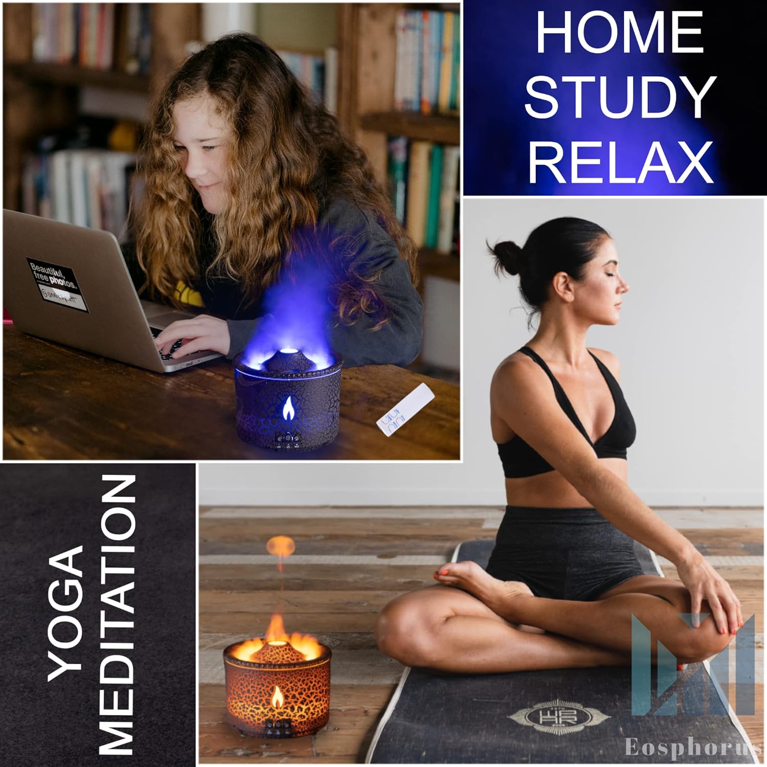 Volcano Diffuser for Essential Oils Aromatherapy,Humidifier Aroma Lamp with Multiple Modes, Remote, Timer - VINE GLOBAL