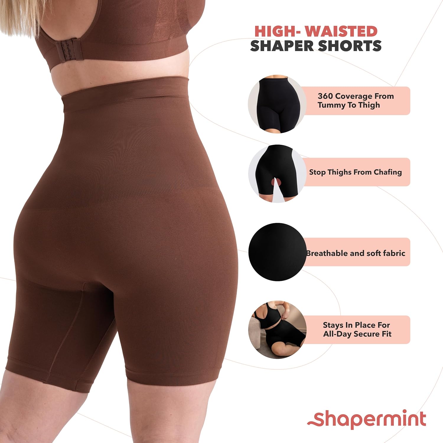 High Waisted Body Shaper Shorts Shapewear for Women Tummy Control Thigh Slimming Technology - VINE GLOBAL