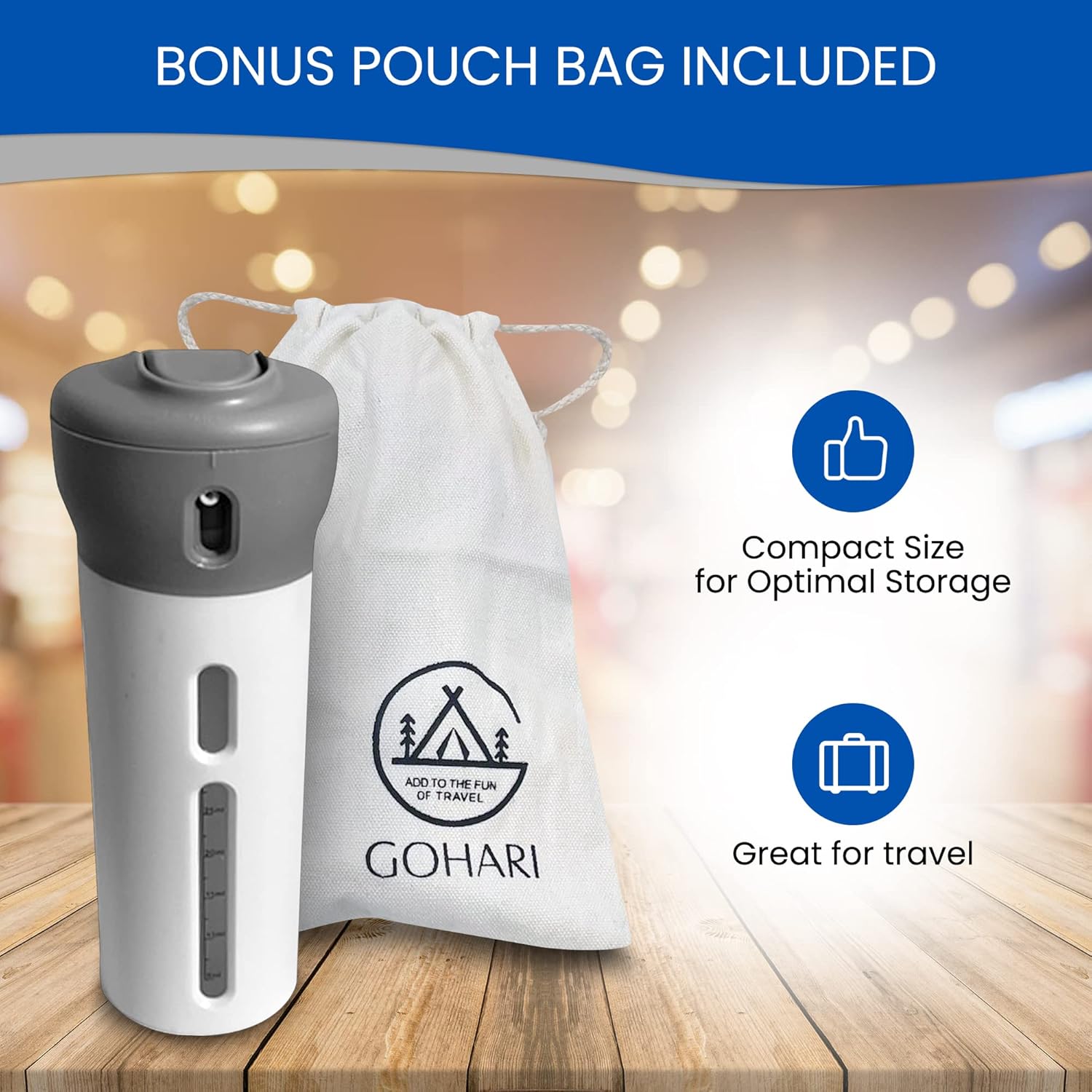 4 in 1 Travel Dispenser - Refillable Travel Container with 4 Liquid Dispenser for Toiletries, Shampoo, Lotion, Gel, Body Wash, Makeup - TSA Approved, Leak Proof, Bonus Pouch Bag, Labels (Gray) - VINE GLOBAL