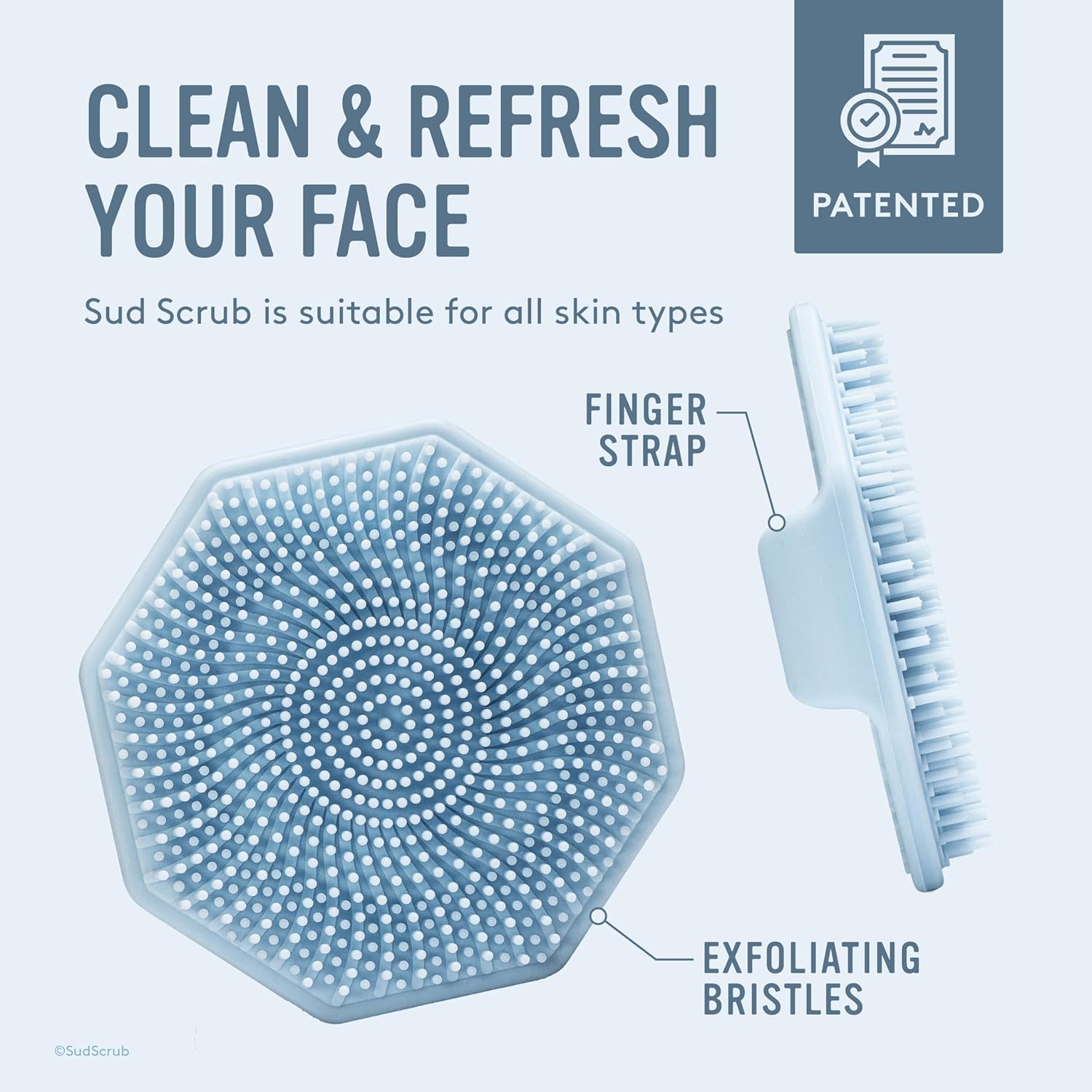 Antimicrobial Silicone Face Scrubber, 1 Pack, Gentle Face Exfoliator for Sensitive Skin - VINE GLOBAL