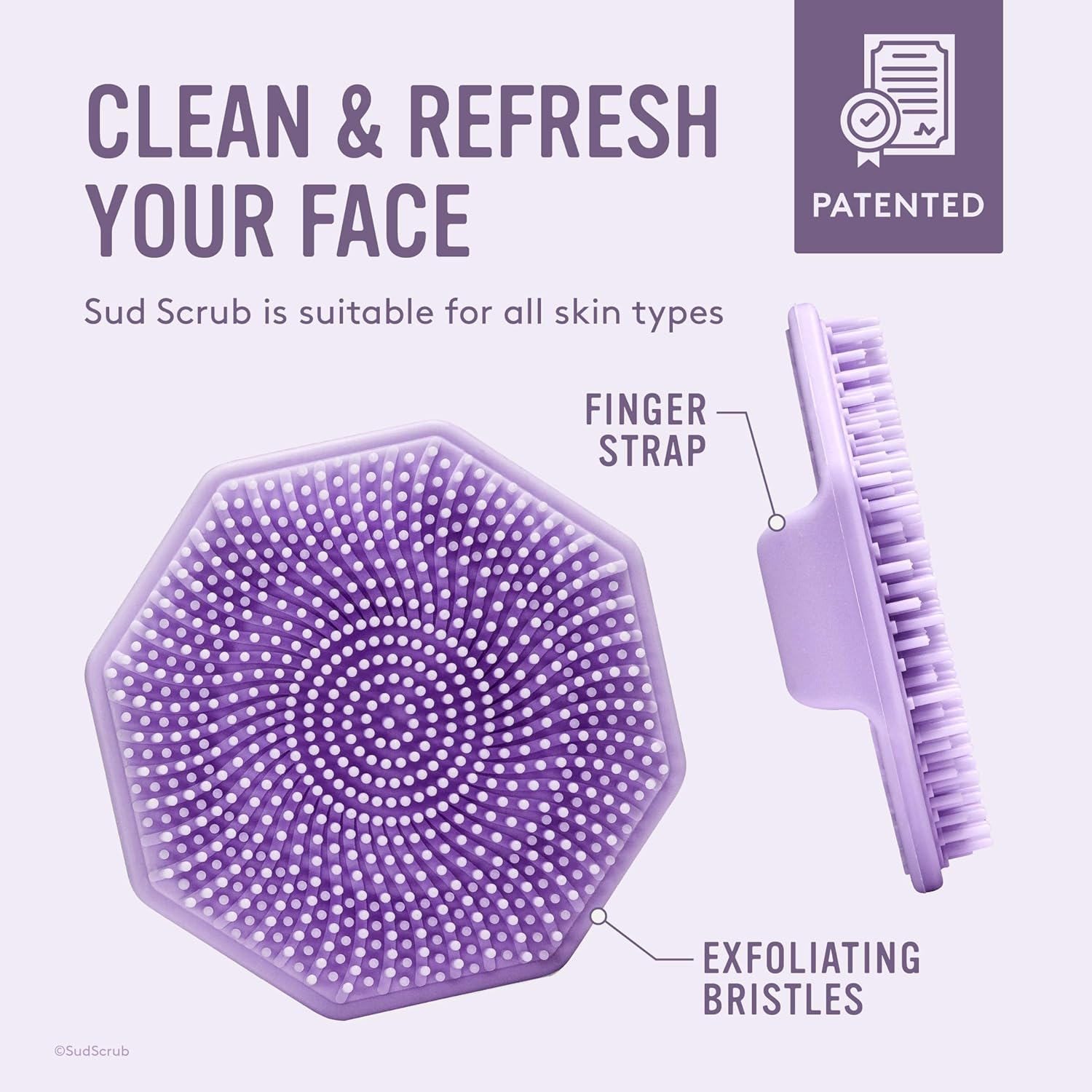 Antimicrobial Silicone Face Scrubber, 1 Pack, Gentle Face Exfoliator for Sensitive Skin - VINE GLOBAL