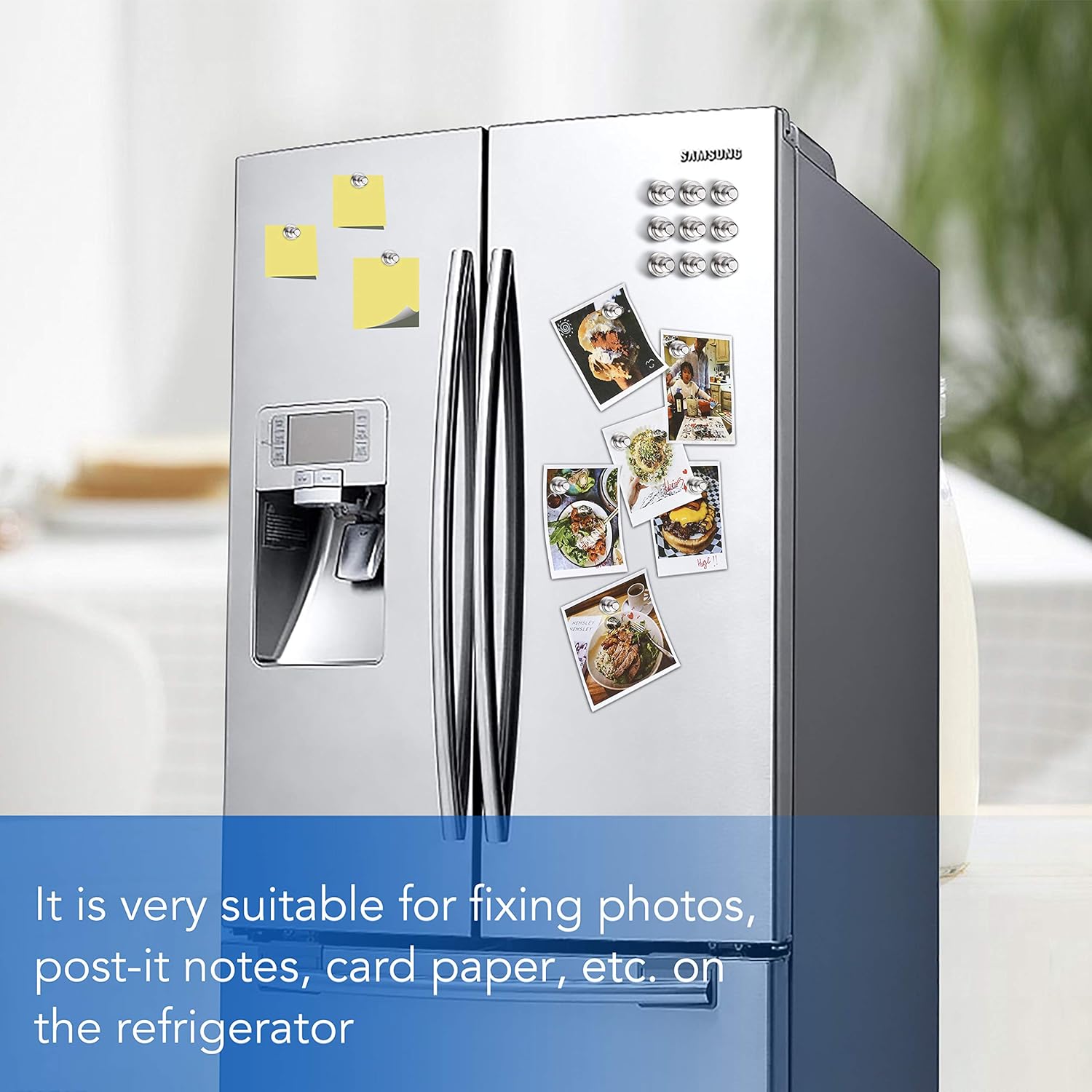 12Pcs Black Fridge Magnets, Small and Strong Magnets for Whiteboard - VINE GLOBAL