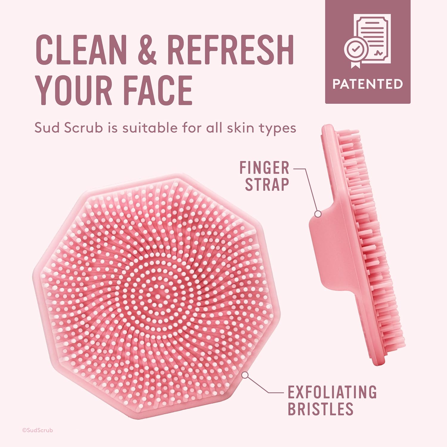 Antimicrobial Silicone Face Scrubber, 1 Pack, Gentle Face Exfoliator for Sensitive Skin - VINE GLOBAL